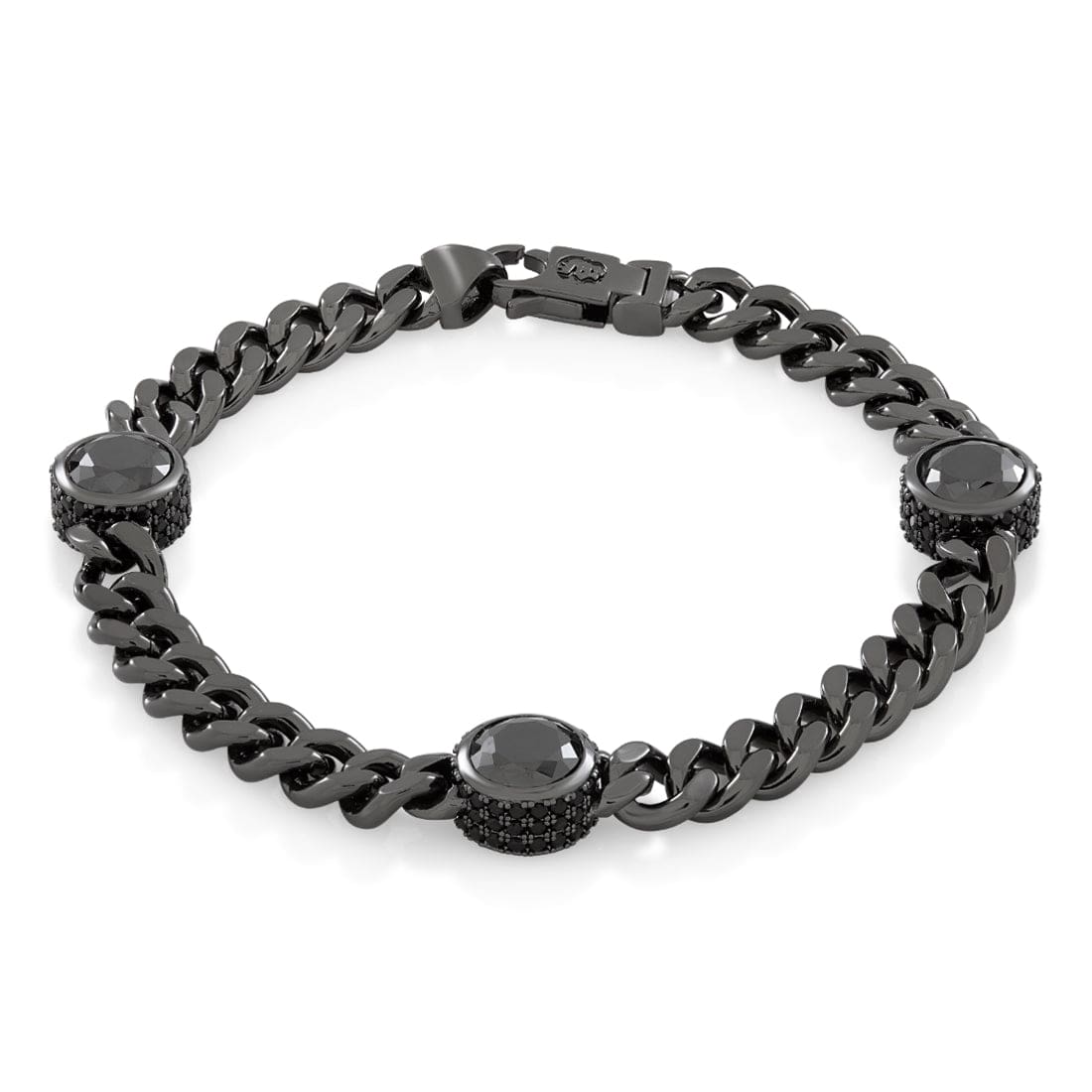 Diamonds by the Yard Bracelet  in  Gold Plated / Black Gold / 8" by Kingices