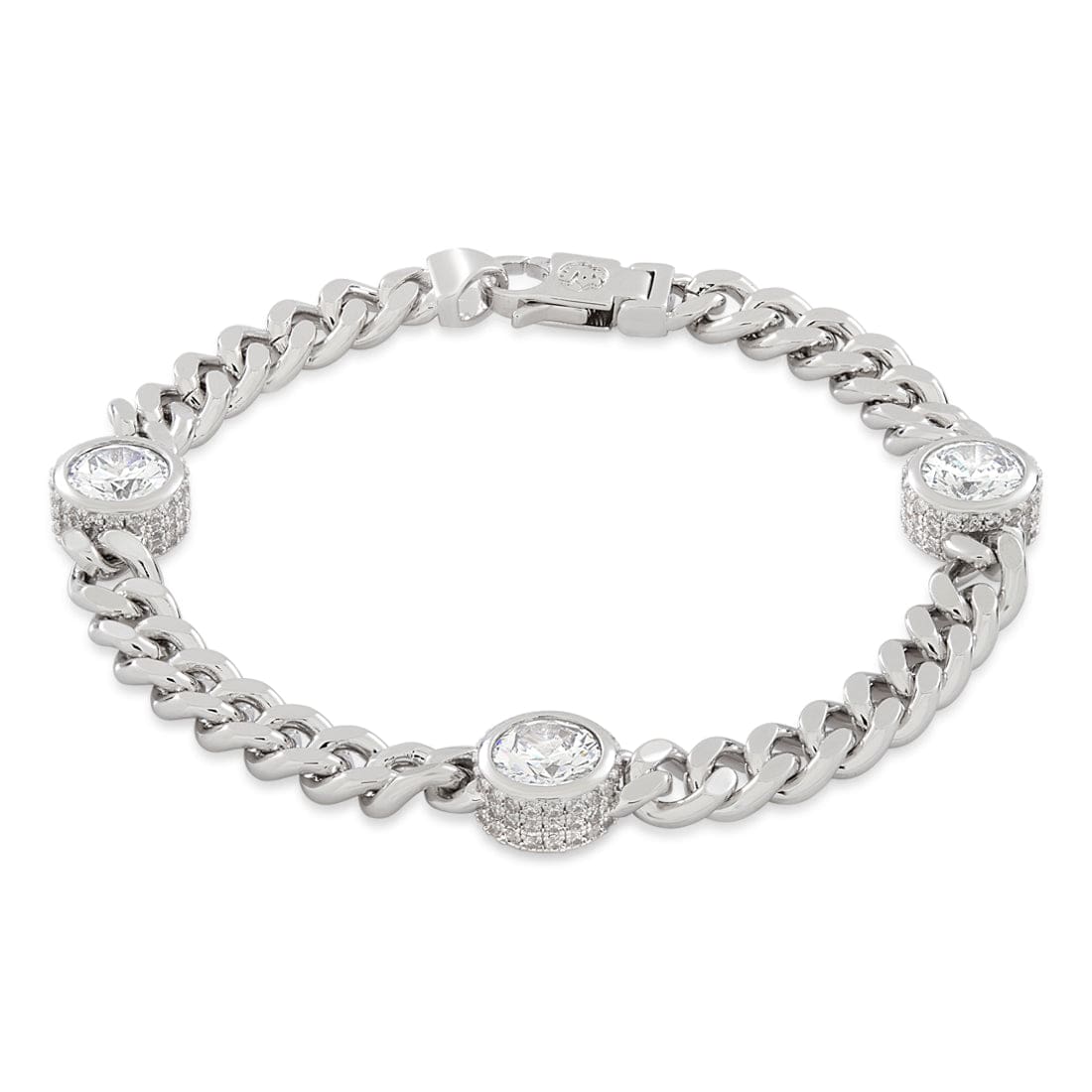 Diamonds by the Yard Bracelet  in  Gold Plated / White Gold / 8" by Kingices
