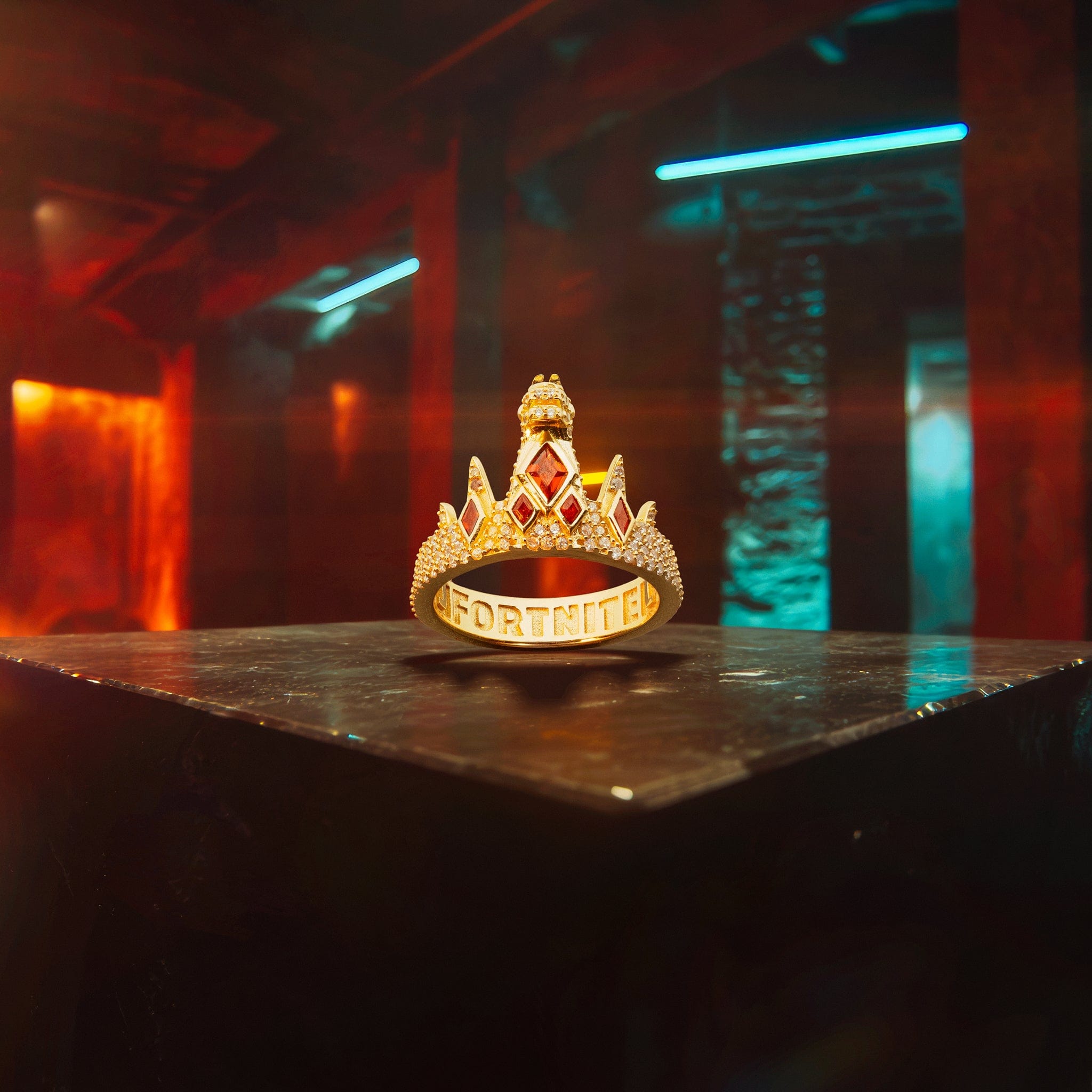 Fortnite x Kingices - Iced Victory Crown Ring  in  Sterling silver / 14K Gold / 6 by Kingices