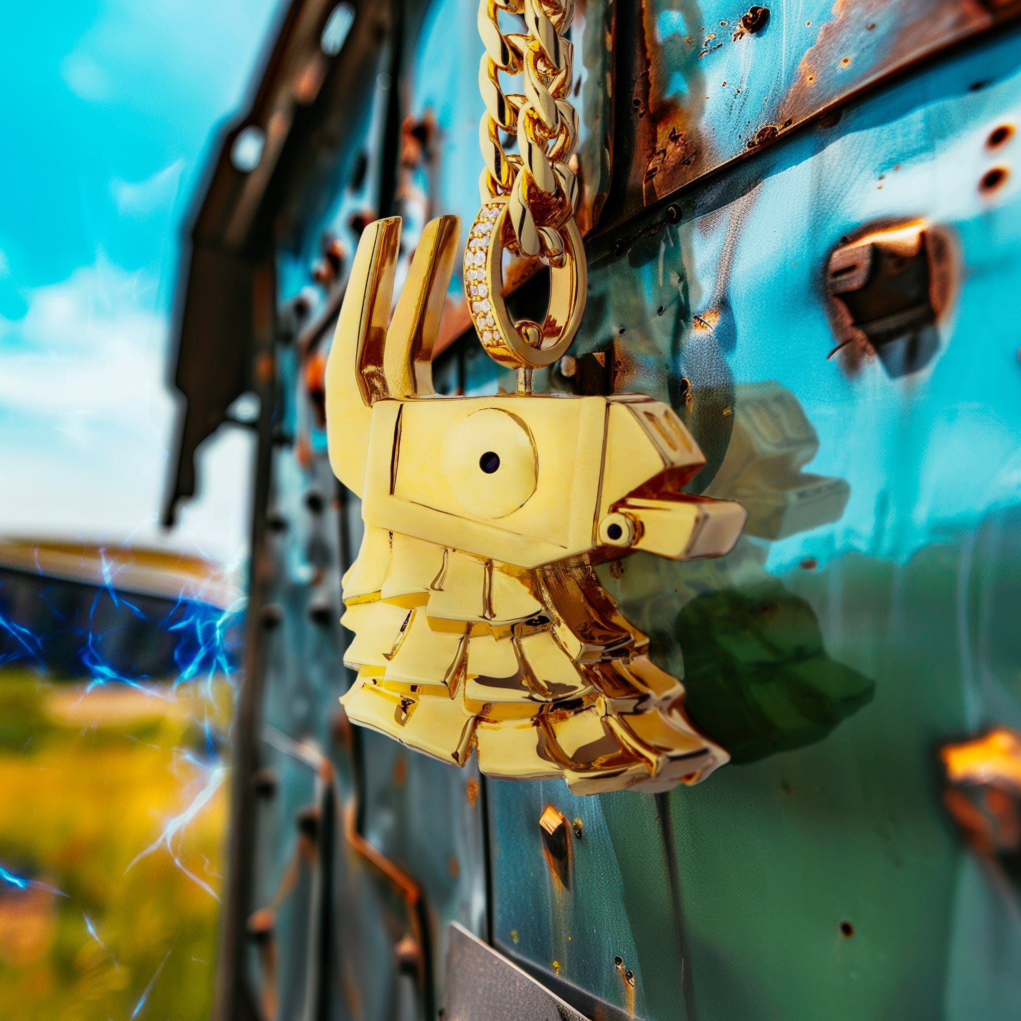 Fortnite x Kingices - Mythic Prized Llama Necklace  in  14K Gold / 1.6" by Kingices