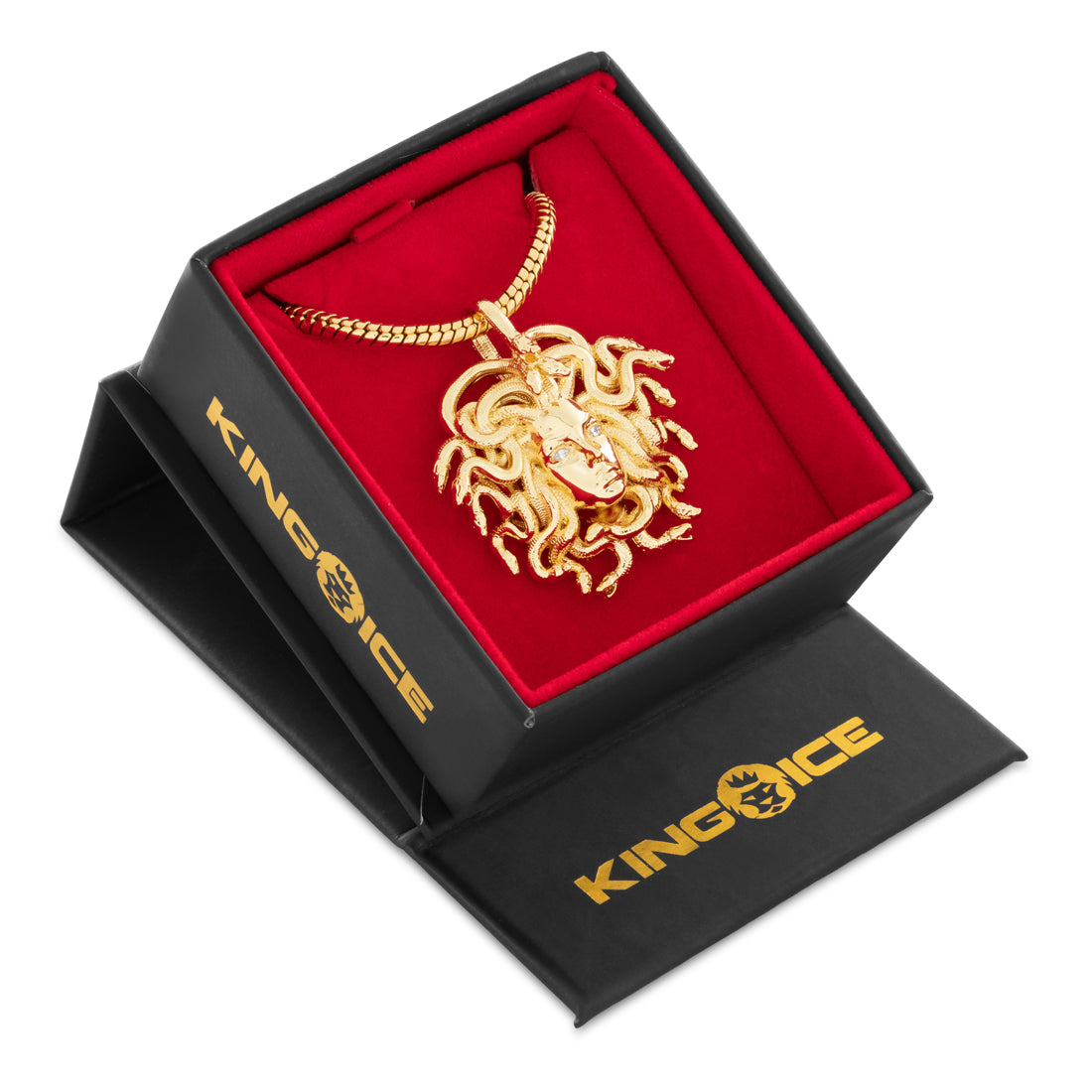Medusa Necklace  in  14K Gold / 2" by Kingices