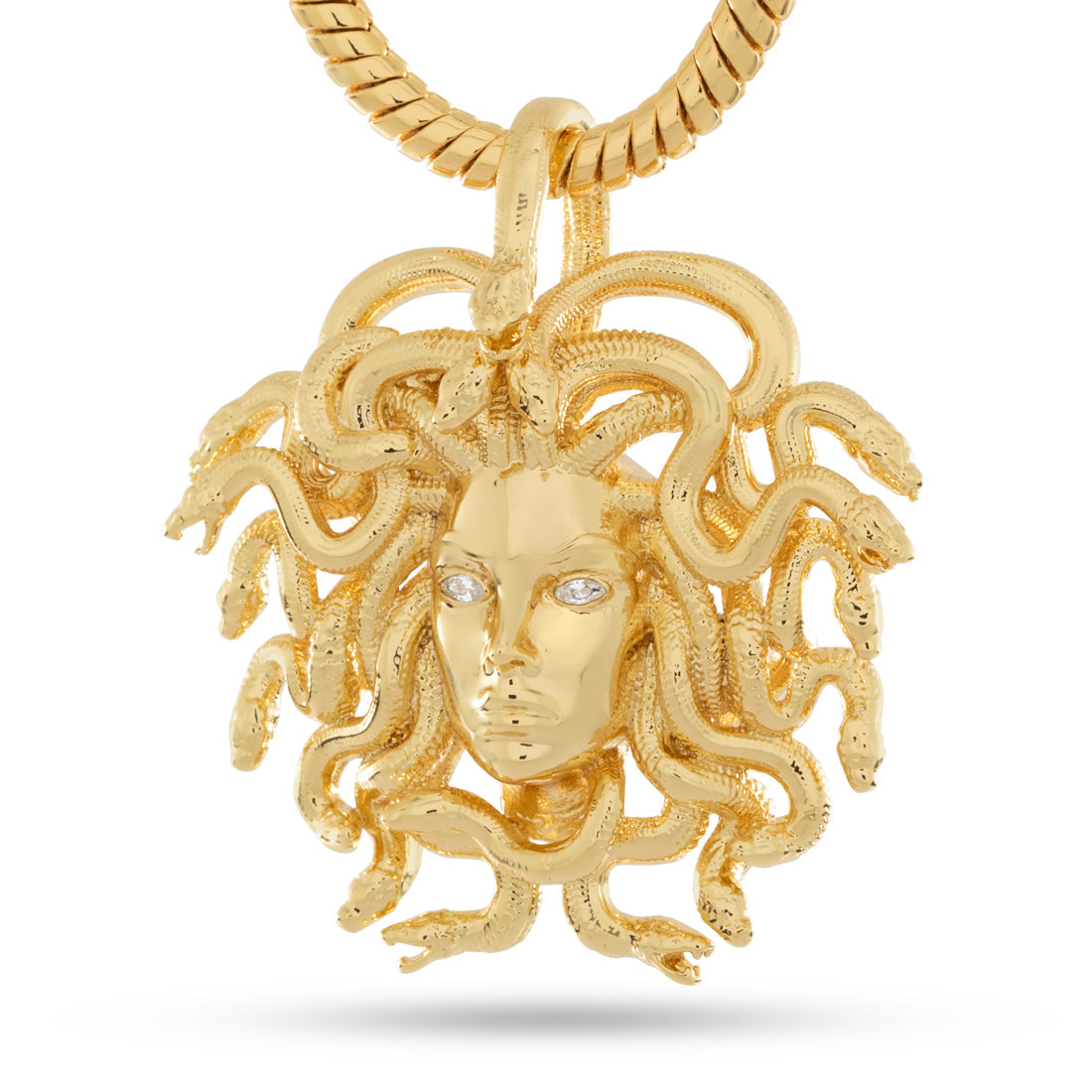 Medusa Necklace  in  14K Gold / 2" by Kingices