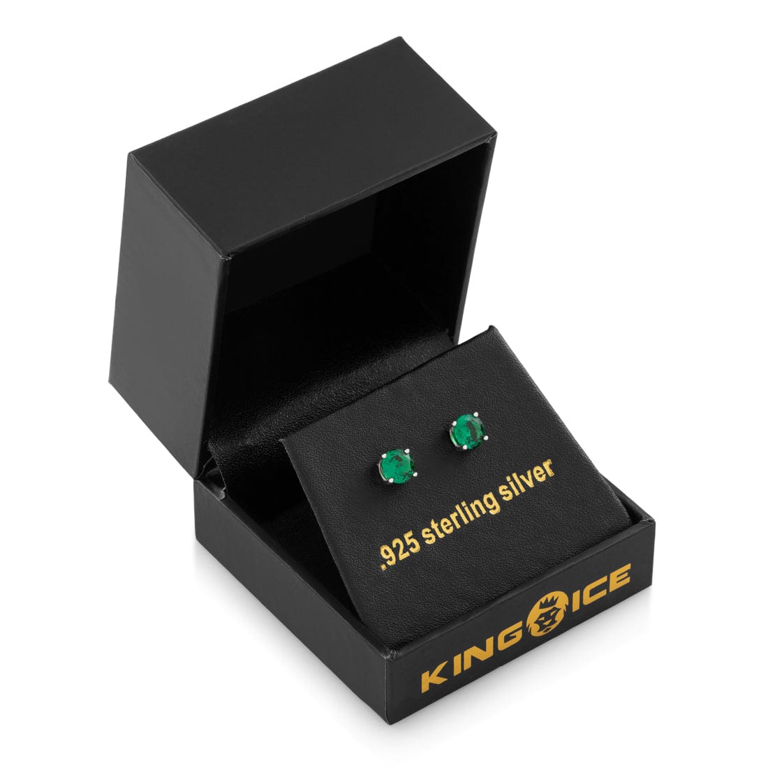 Green Brilliant-Cut Stud Earrings  in  by Kingices