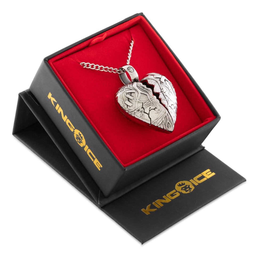 Heart of Steel Necklace  in  2.2" by Kingices