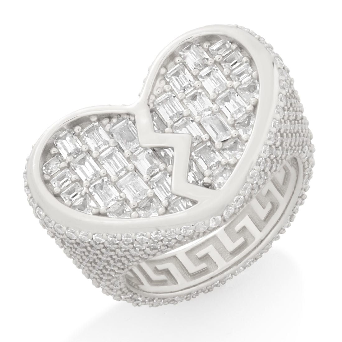 Heartbroken Ring  in  Sterling Silver / White Gold / 7 by Kingices