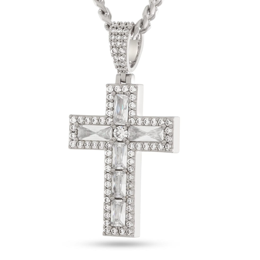 Holdfast Cross Necklace  in  White Gold by Kingices