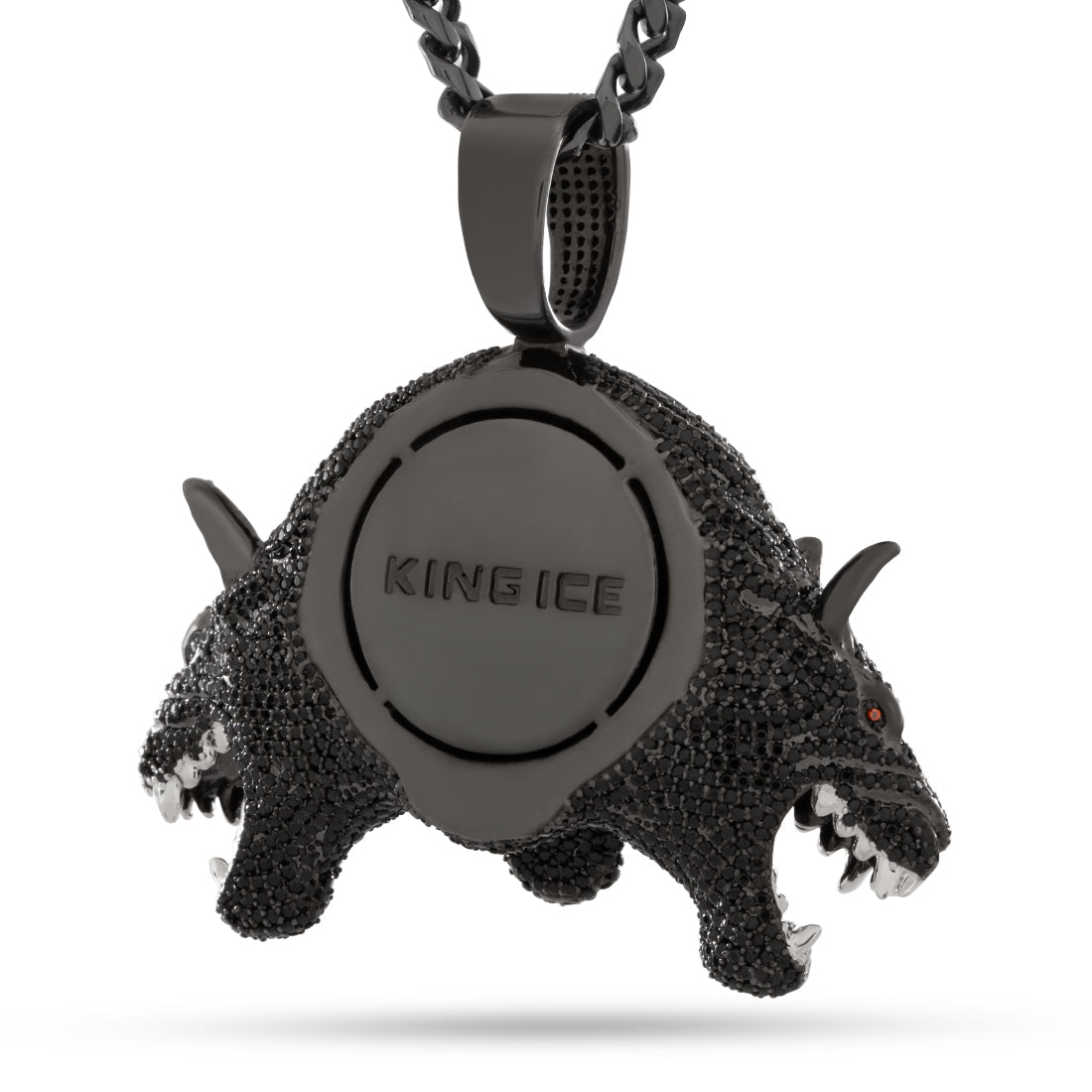 Hound of Hades Necklace  in  Black Gold / 2.3" by Kingices