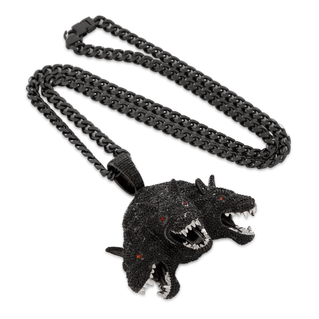 Hound of Hades Necklace  in  Black Gold / 2.3" by Kingices