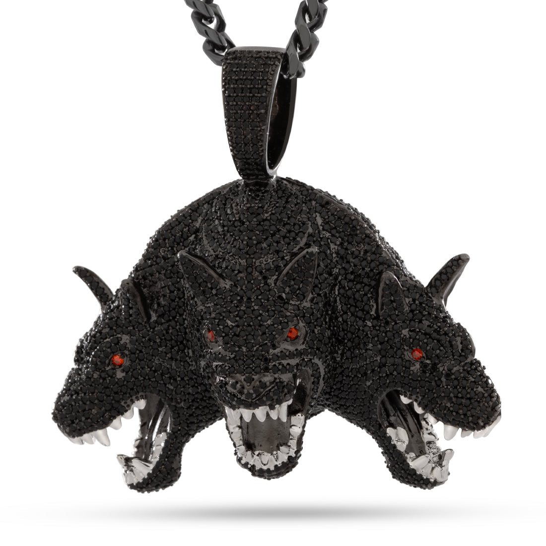 Hound of Hades Necklace  in  Black Gold / 2.3" by Kingices