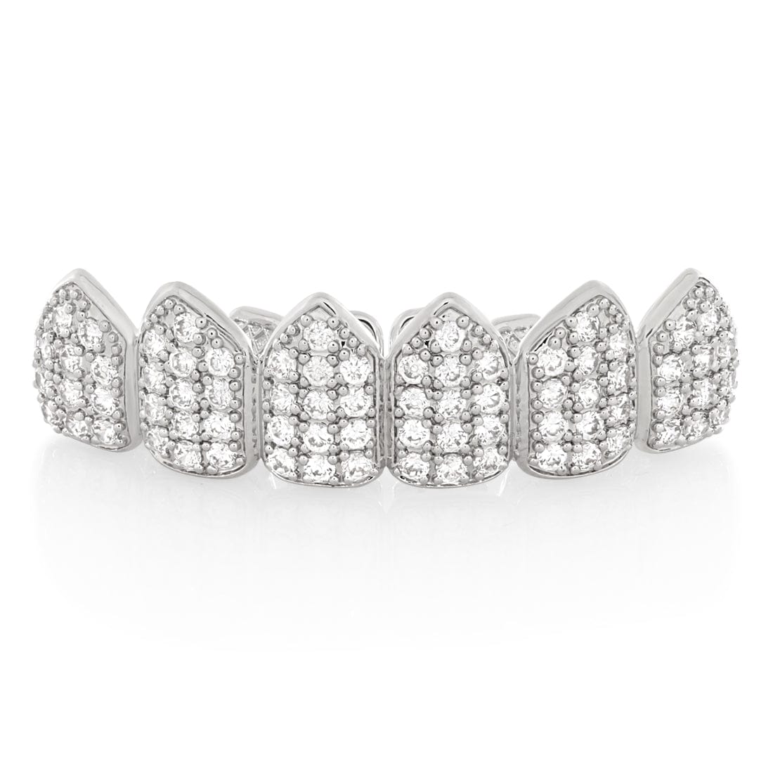 Iced Studded Grillz  in  White Gold / Top by Kingices