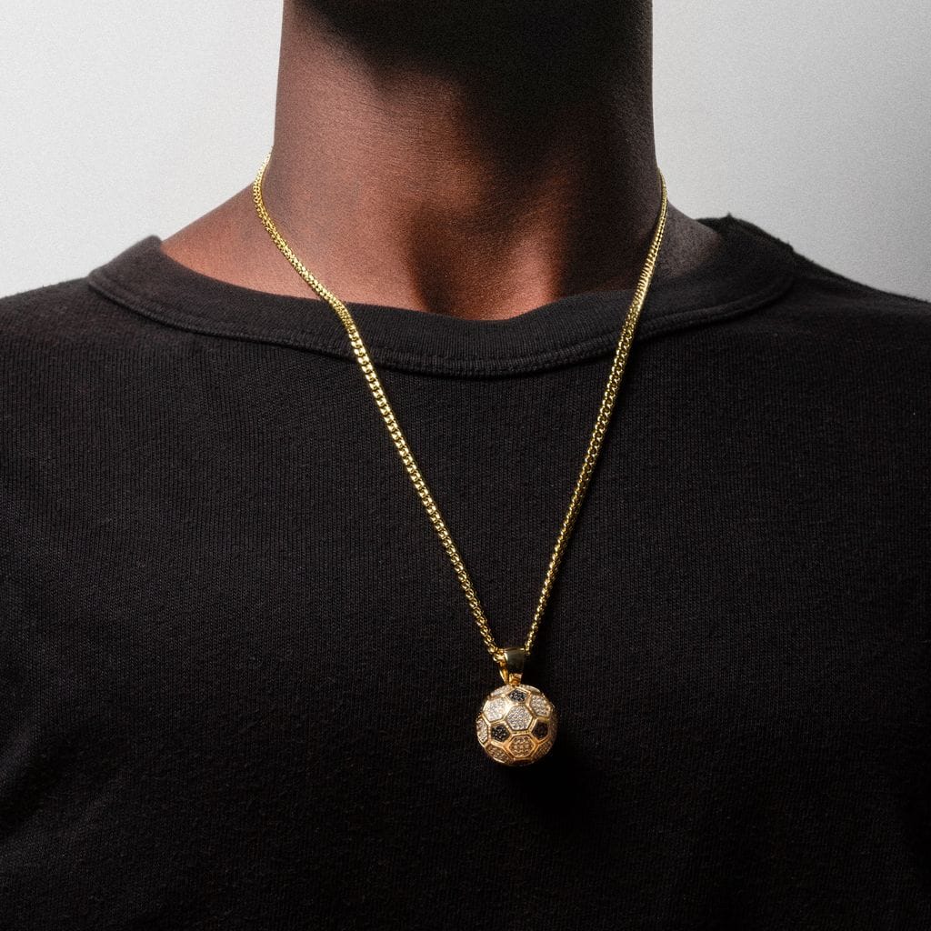 Iced World Match Ball Necklace  in  by Kingices