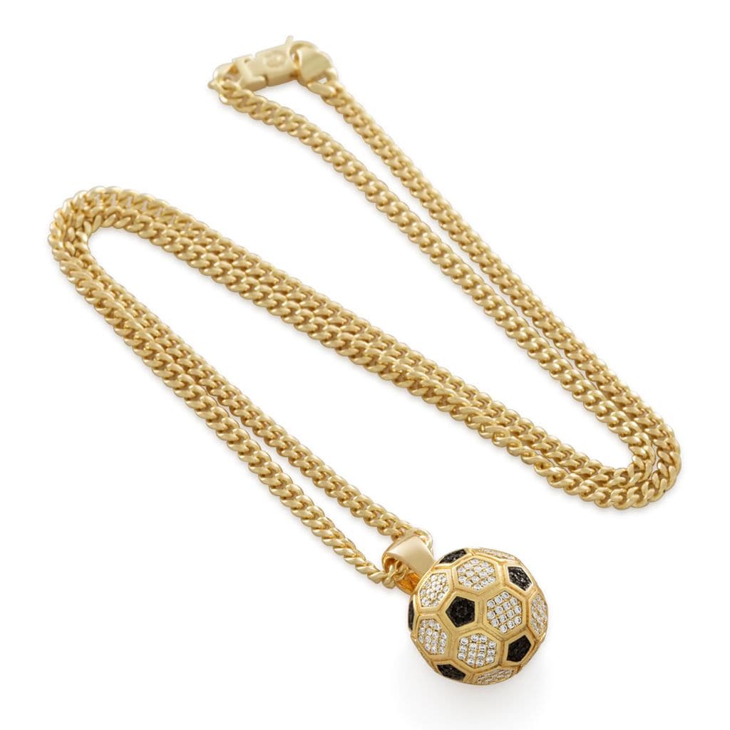 Iced World Match Ball Necklace  in  by Kingices