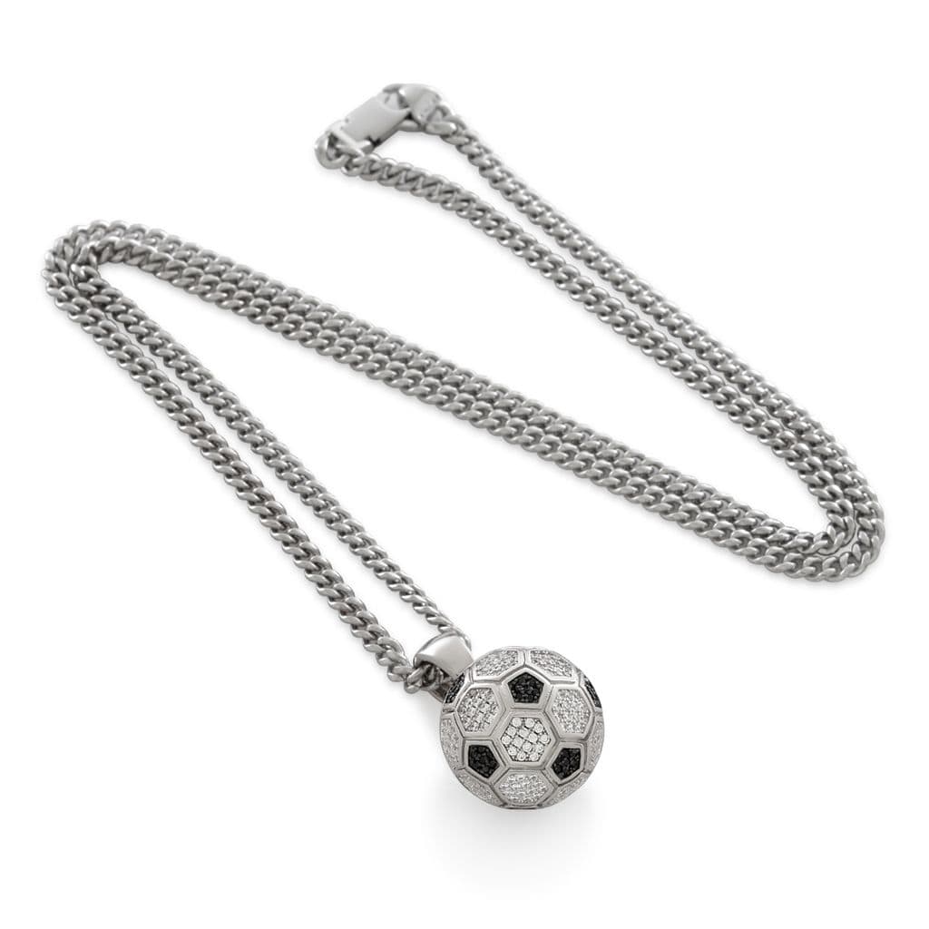 Iced World Match Ball Necklace  in  by Kingices