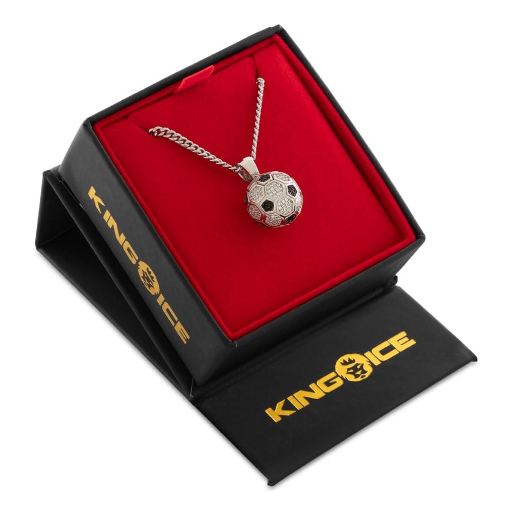 Iced World Match Ball Necklace  in  by Kingices