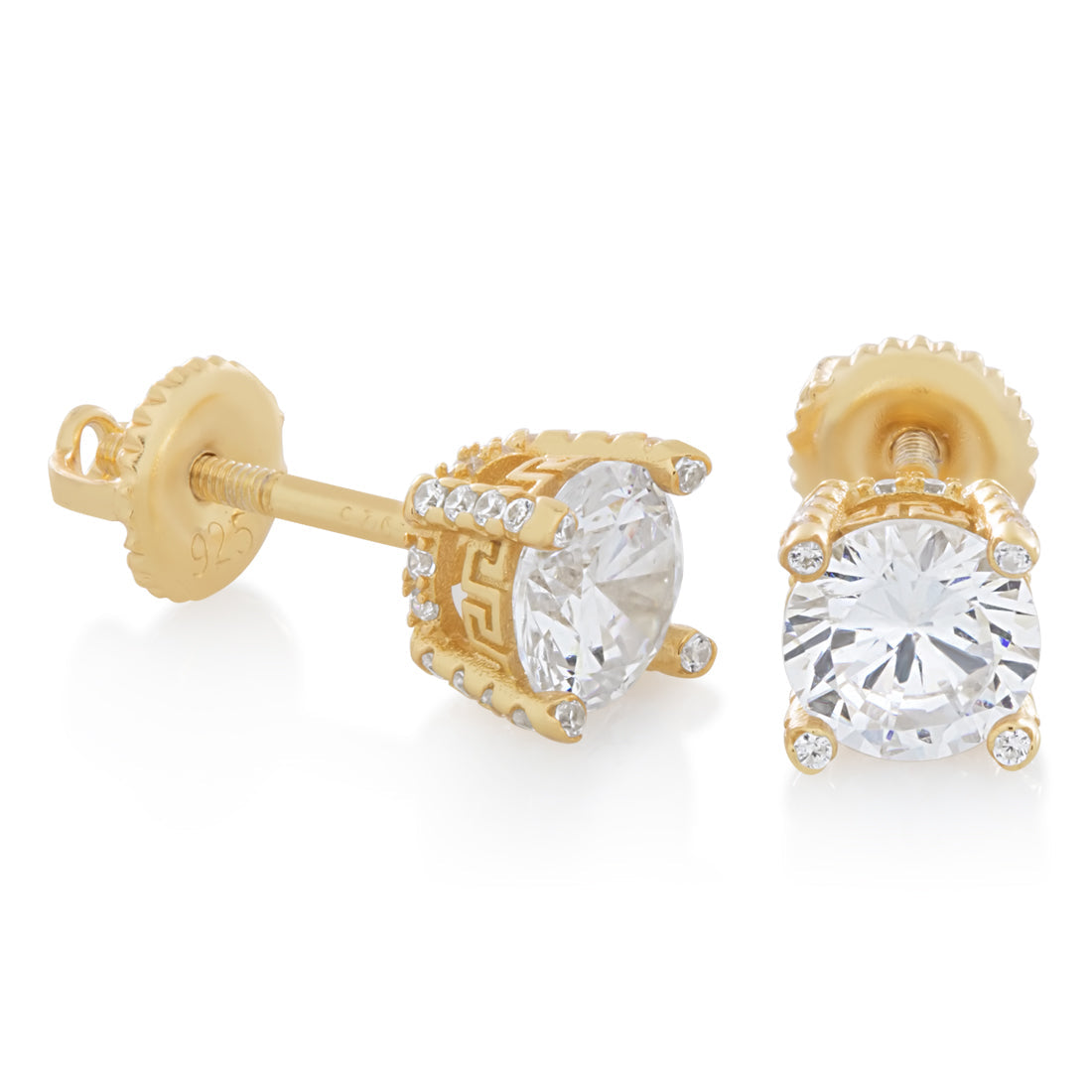 Icy Tennis Earrings  in  Sterling Silver / 14K Gold / 6mm by Kingices
