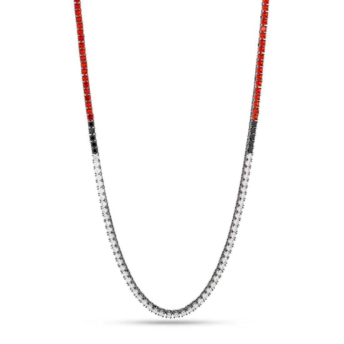 Kingices | Pokémon - 4mm Poké Ball Inspired Tennis Chain  in  Black Gold / 20" by Kingices