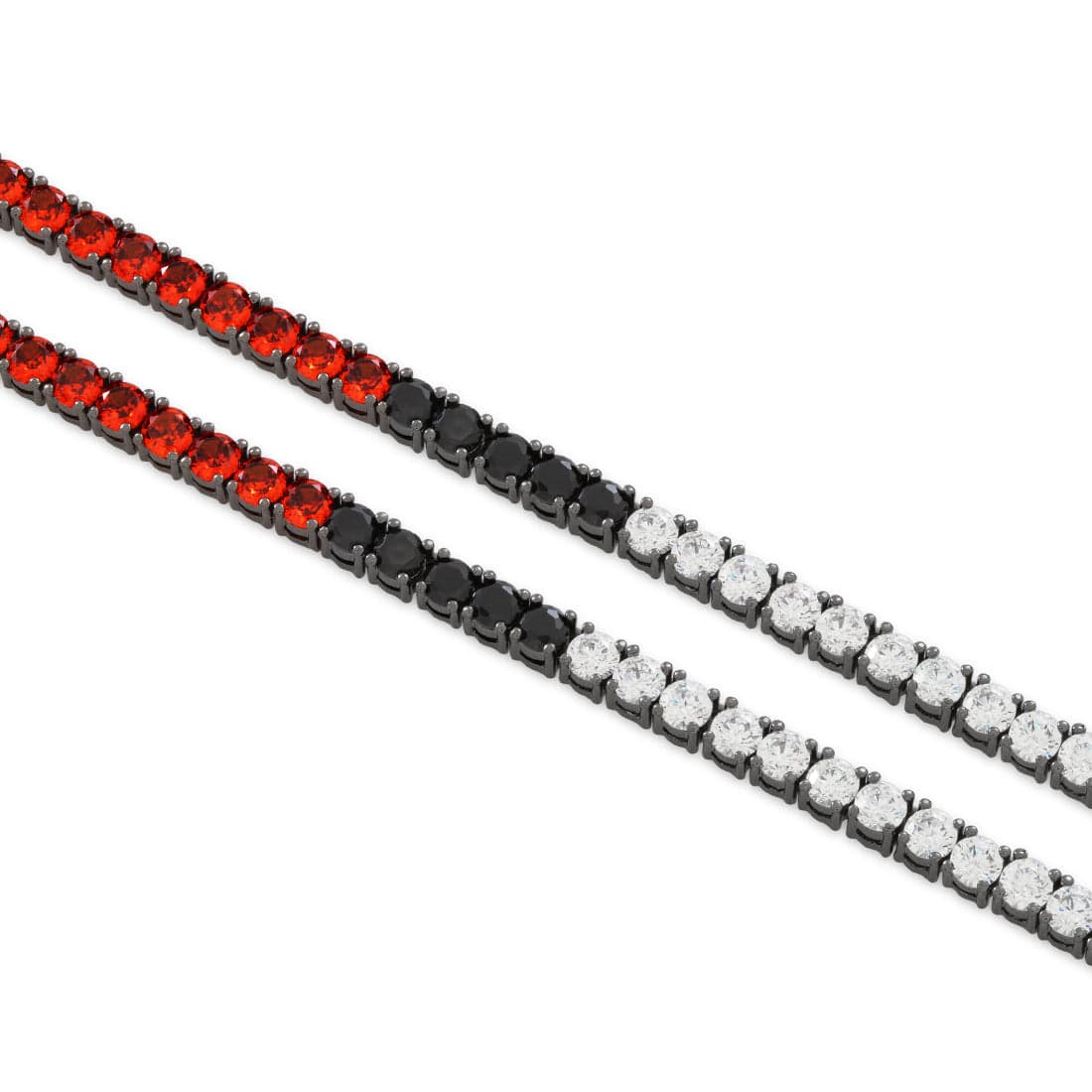 Kingices | Pokémon - 4mm Poké Ball Inspired Tennis Chain  in  Black Gold / 20" by Kingices