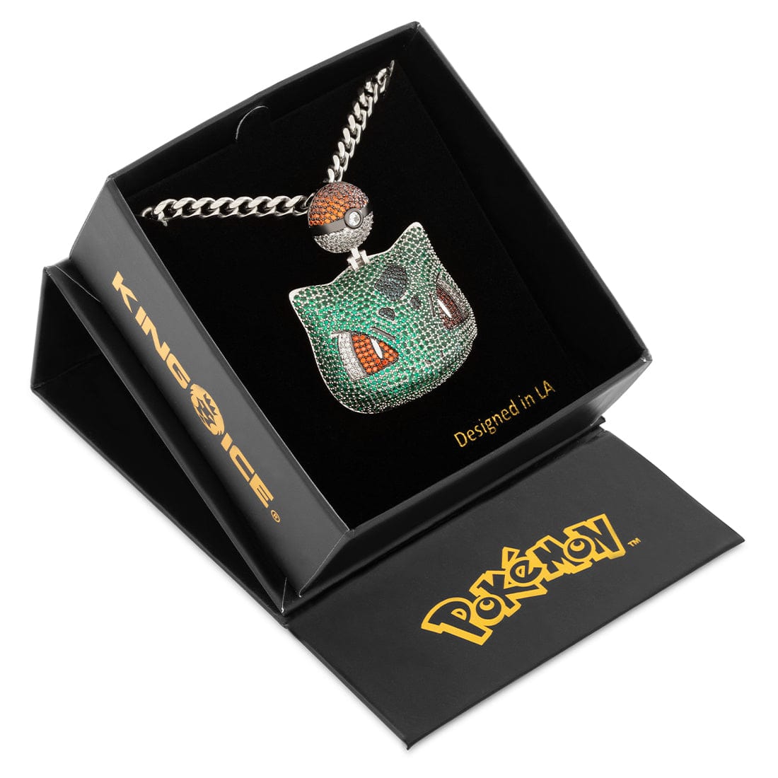 Kingices | Pokémon - Bulbasaur Necklace  in  14K Gold / 2" by Kingices