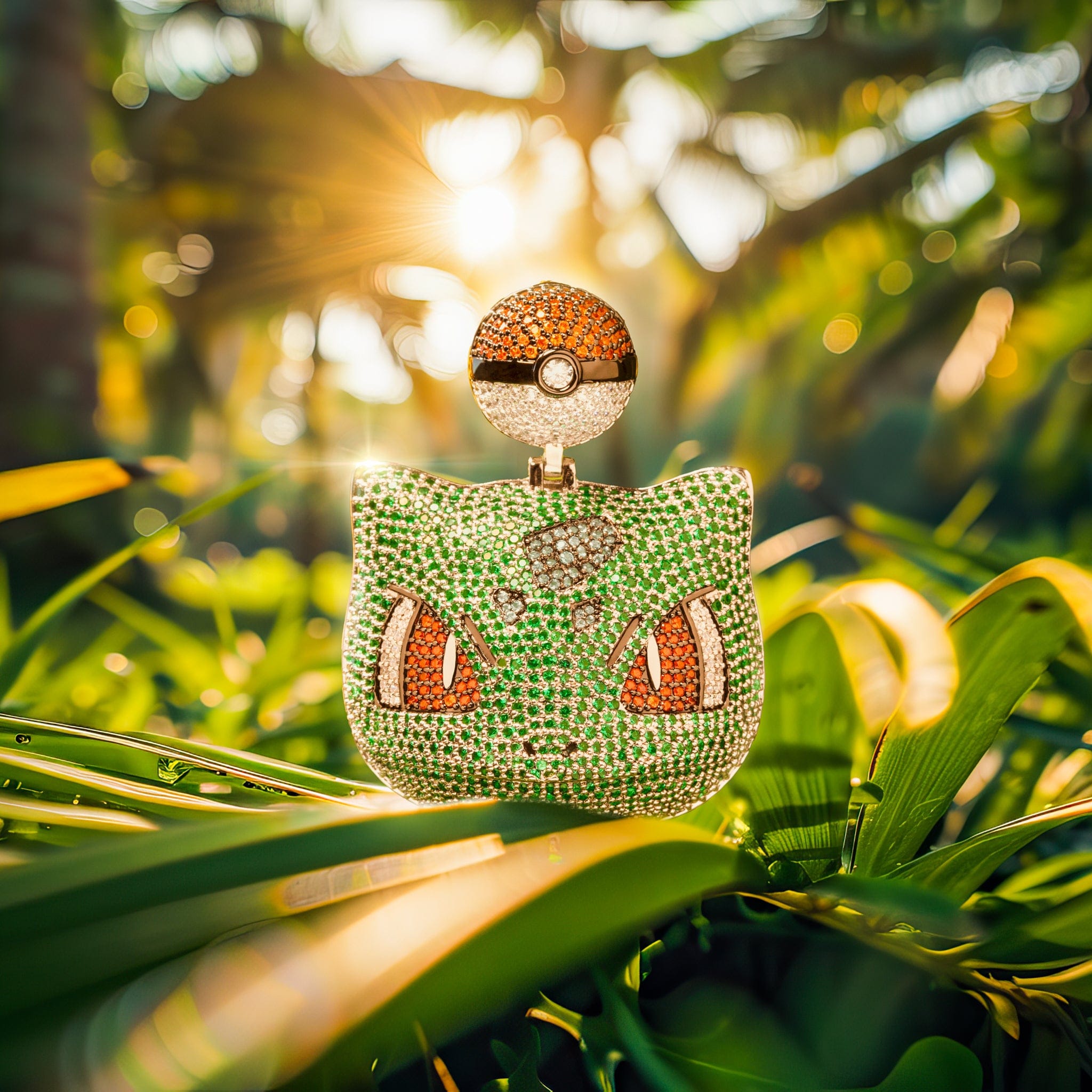 Kingices | Pokémon - Bulbasaur Necklace  in  14K Gold / 2" by Kingices