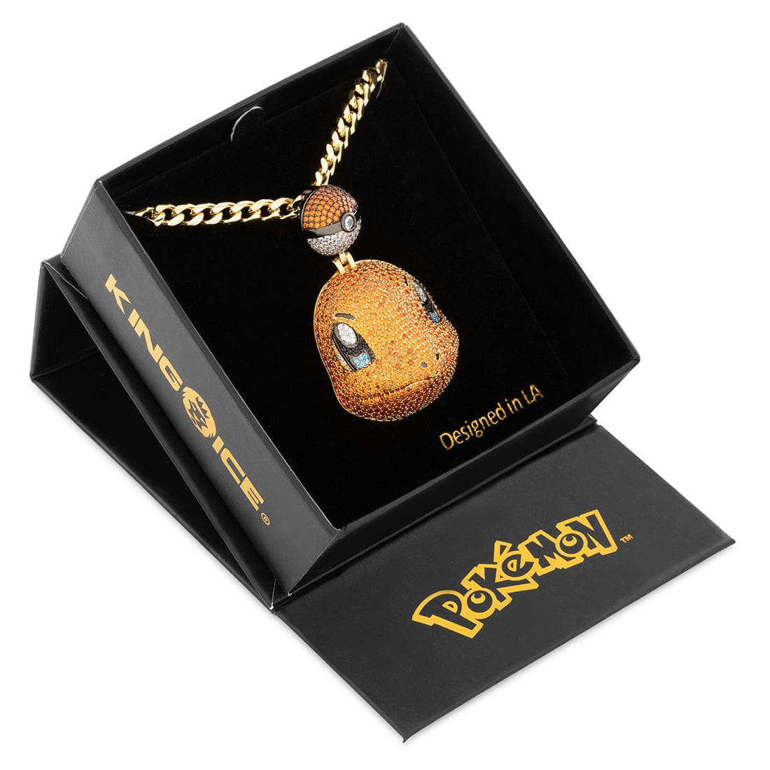Kingices | Pokémon - Charmander Necklace  in  14K Gold / 2.1" by Kingices