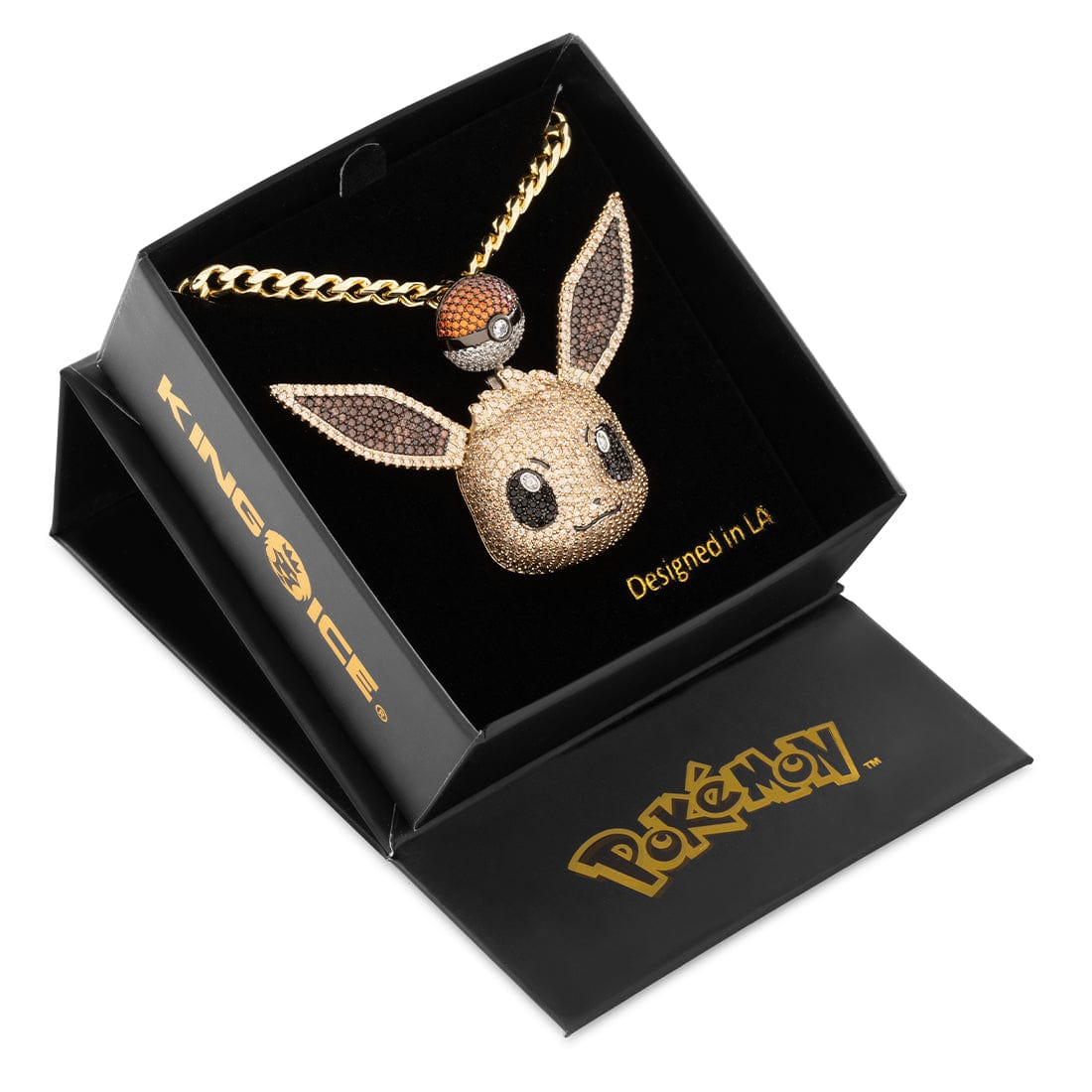 Kingices | Pokémon - Eevee Necklace  in  14K Gold / 1.9" by Kingices