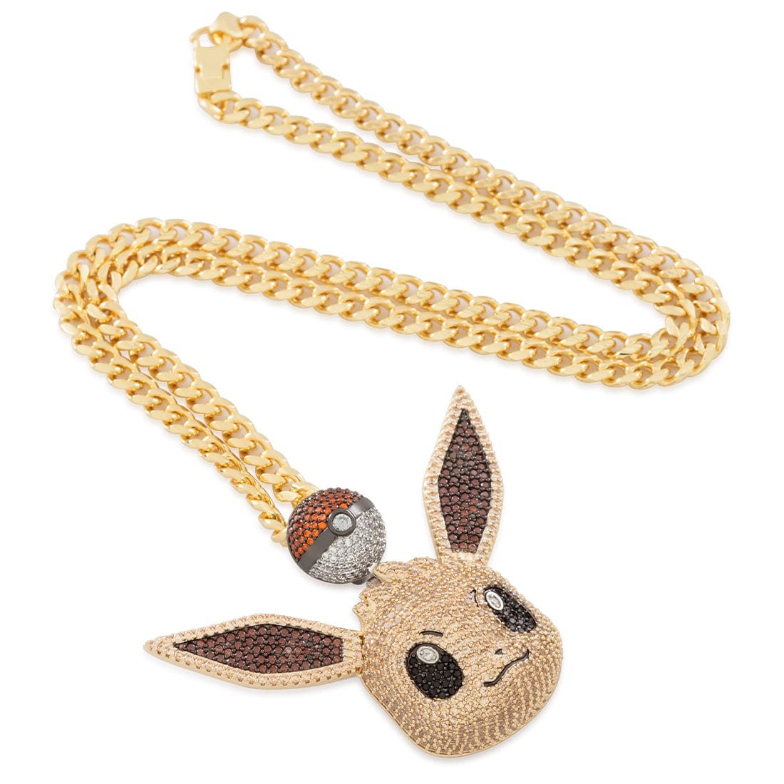 Kingices | Pokémon - Eevee Necklace  in  14K Gold / 1.9" by Kingices