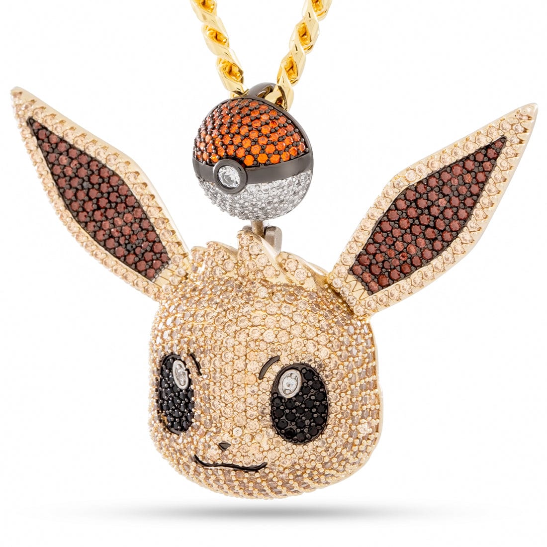 Kingices | Pokémon - Eevee Necklace  in  14K Gold / 1.9" by Kingices