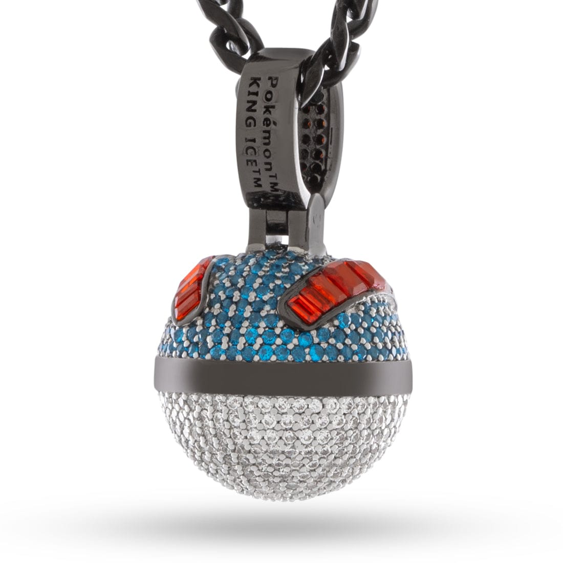 Kingices | Pokémon - Great Ball Necklace  in  Black Gold / 1.1" by Kingices