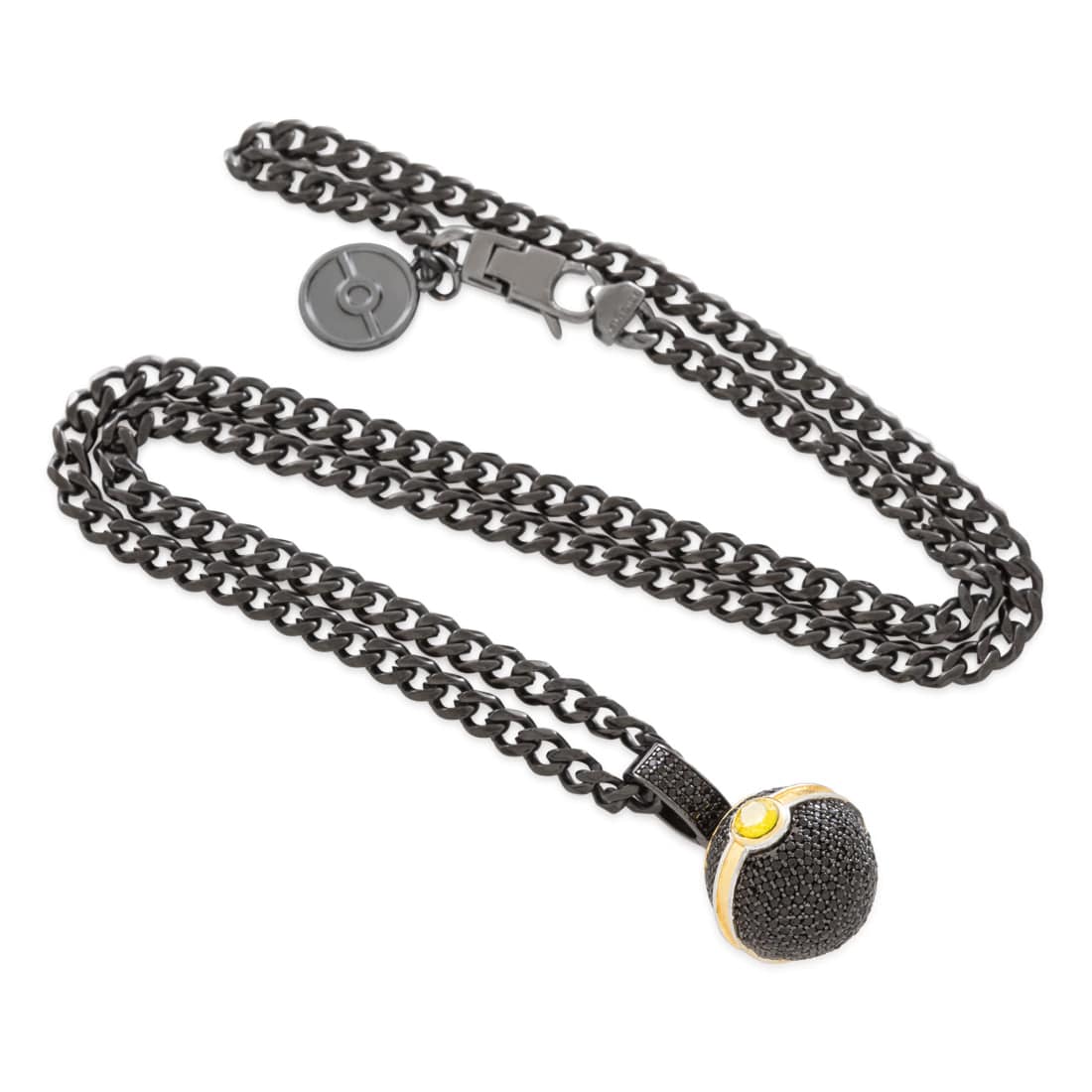 Kingices | Pokémon - Luxury Ball Necklace  in  Black Gold / 1.1" by Kingices