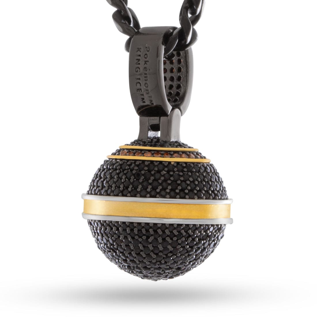 Kingices | Pokémon - Luxury Ball Necklace  in  Black Gold / 1.1" by Kingices