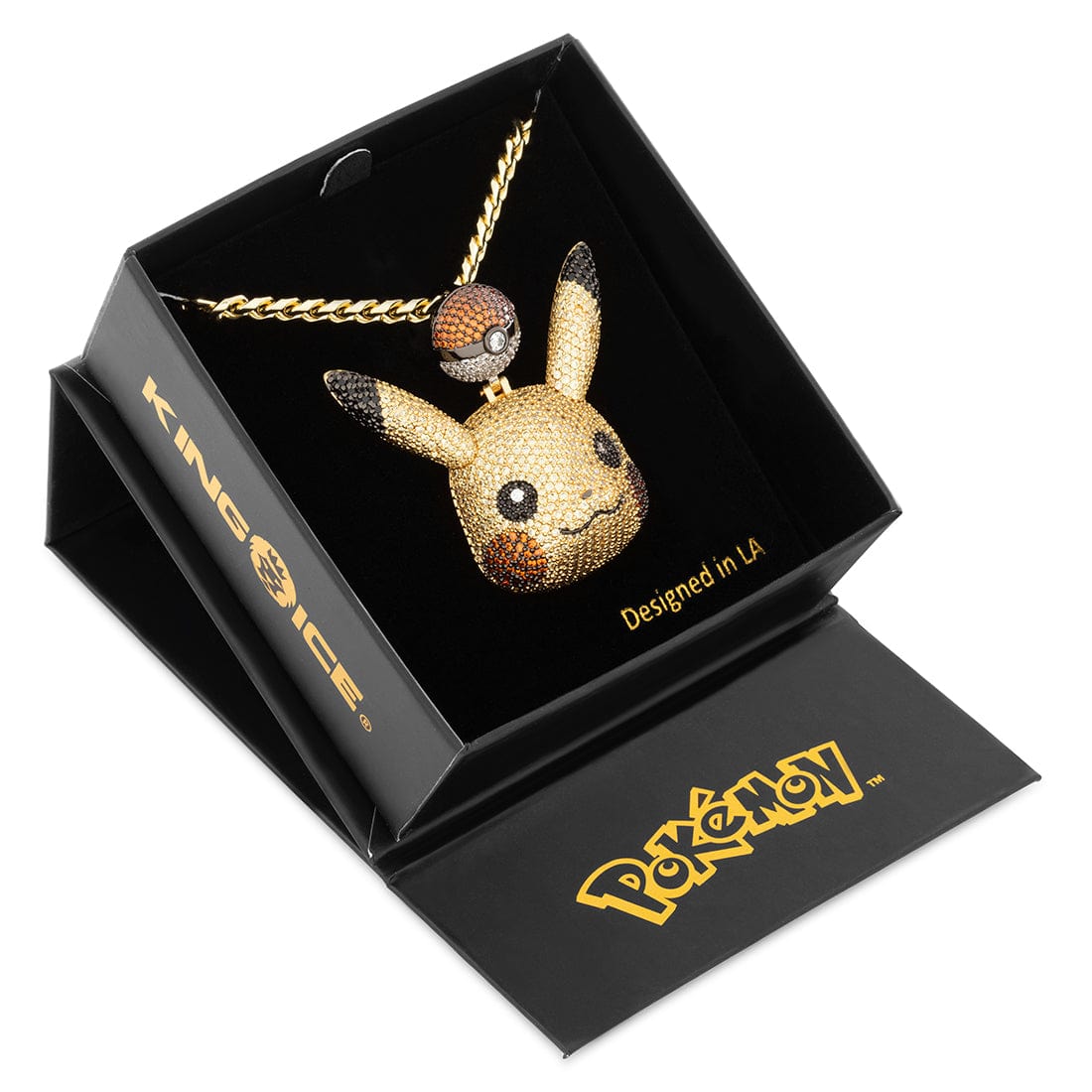 Kingices | Pokémon - Pikachu Necklace  in  14K Gold / 1.9" by Kingices