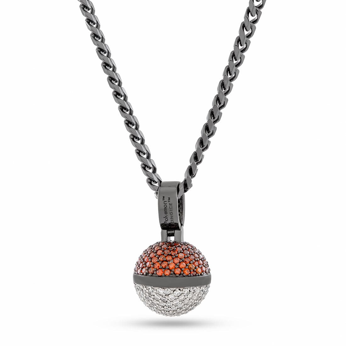 Kingices | Pokémon - Poké Ball Necklace  in  Black Gold / 1.1" by Kingices