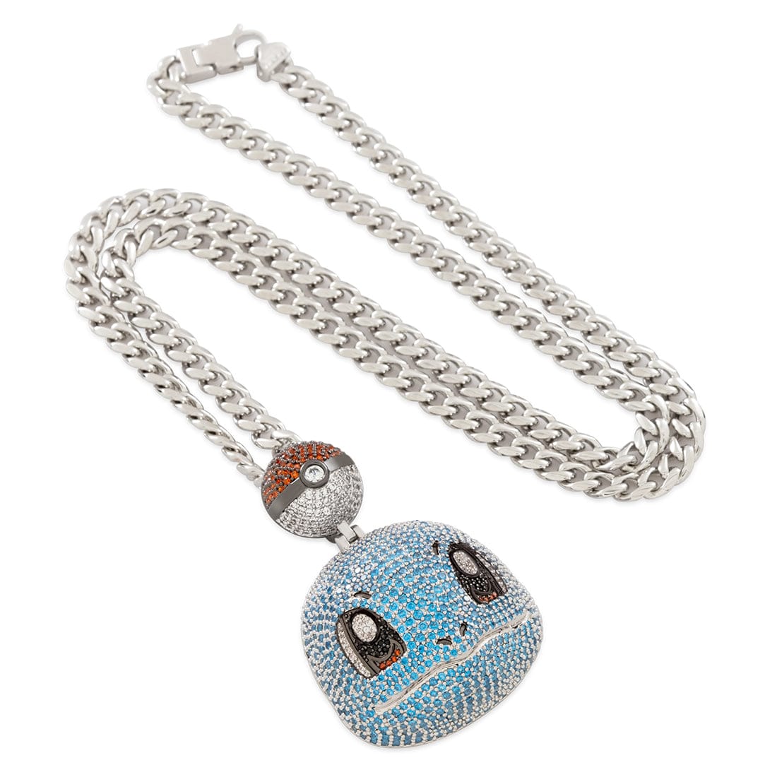 Kingices | Pokémon - Squirtle Necklace  in  White Gold / 2" by Kingices