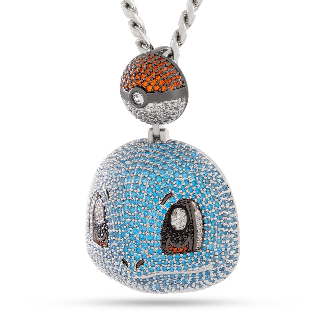 Kingices | Pokémon - Squirtle Necklace  in  White Gold / 2" by Kingices
