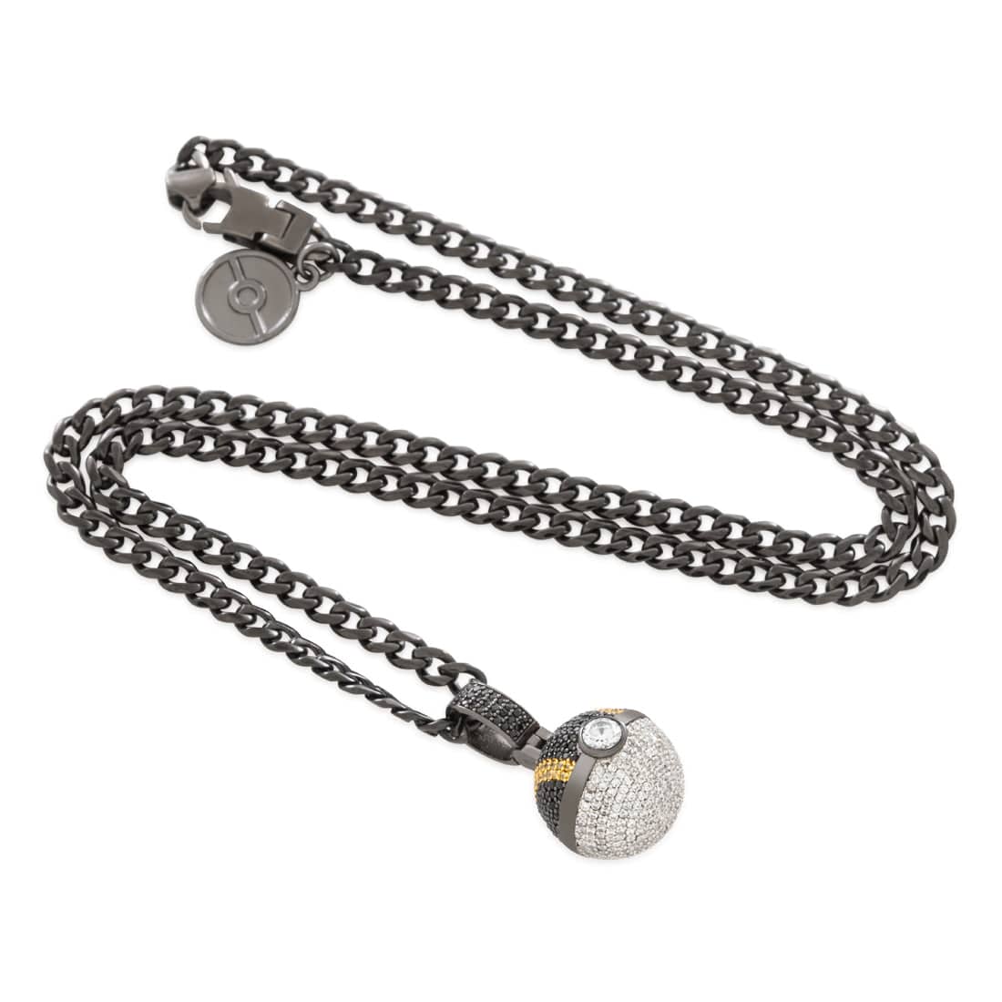 Kingices | Pokémon - Ultra Ball Necklace  in  Black Gold / 1.1" by Kingices