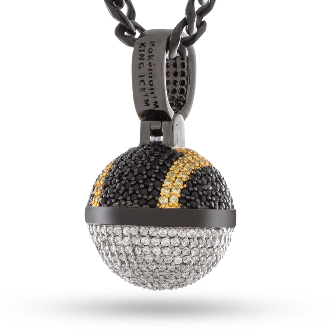 Kingices | Pokémon - Ultra Ball Necklace  in  Black Gold / 1.1" by Kingices