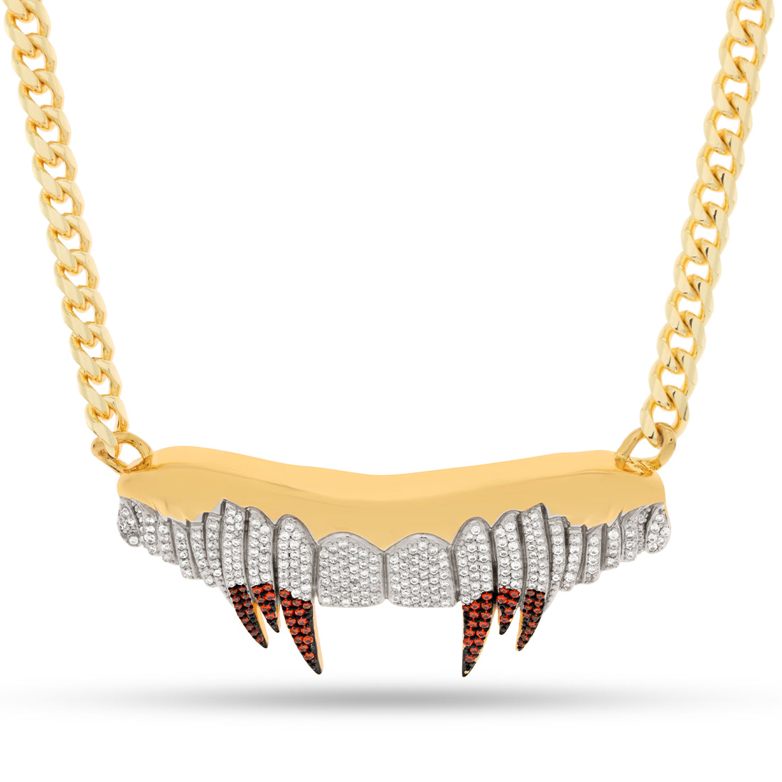 LE Vamp Fangs Necklace  in  14K Gold / 1" by Kingices