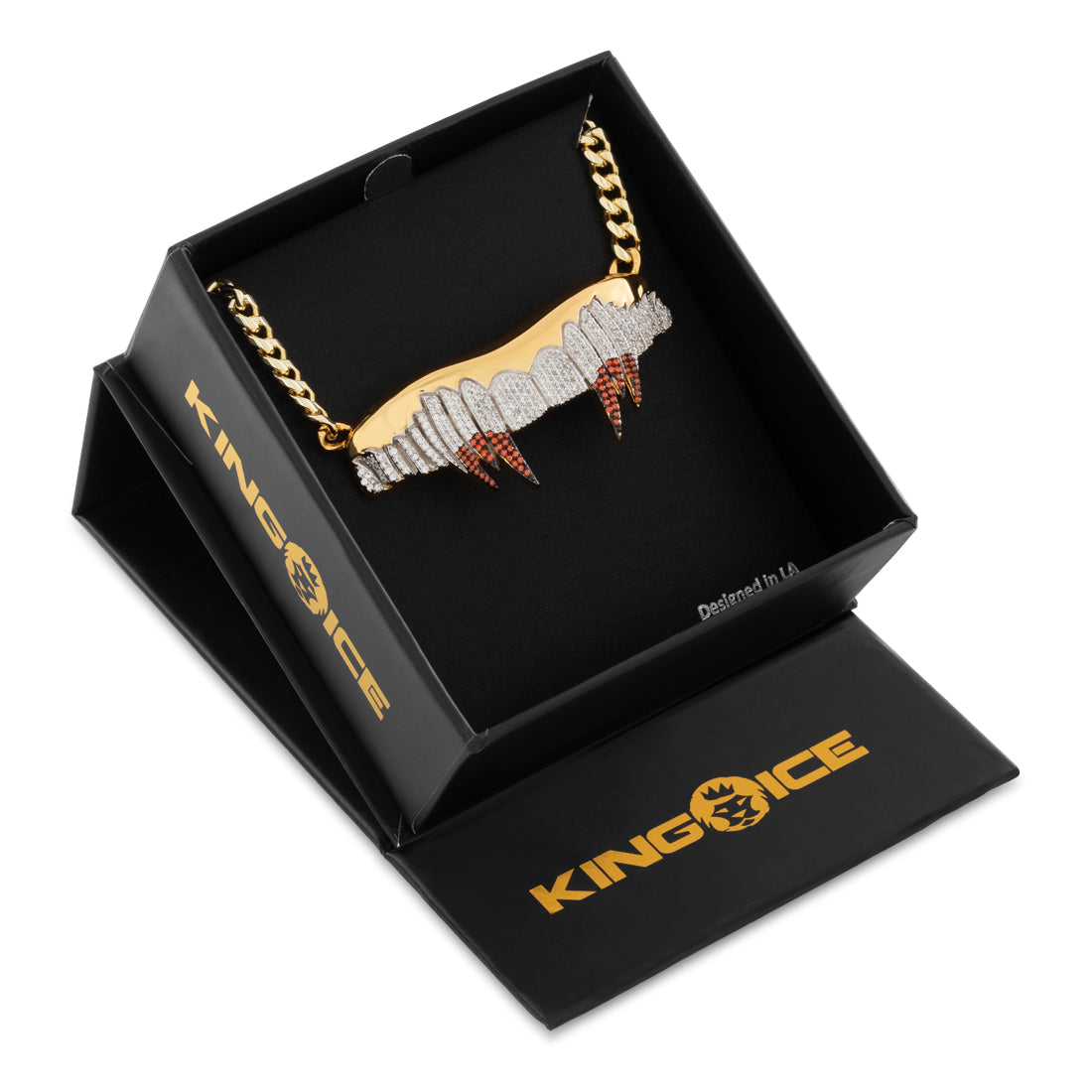 LE Vamp Fangs Necklace  in  14K Gold / 1" by Kingices