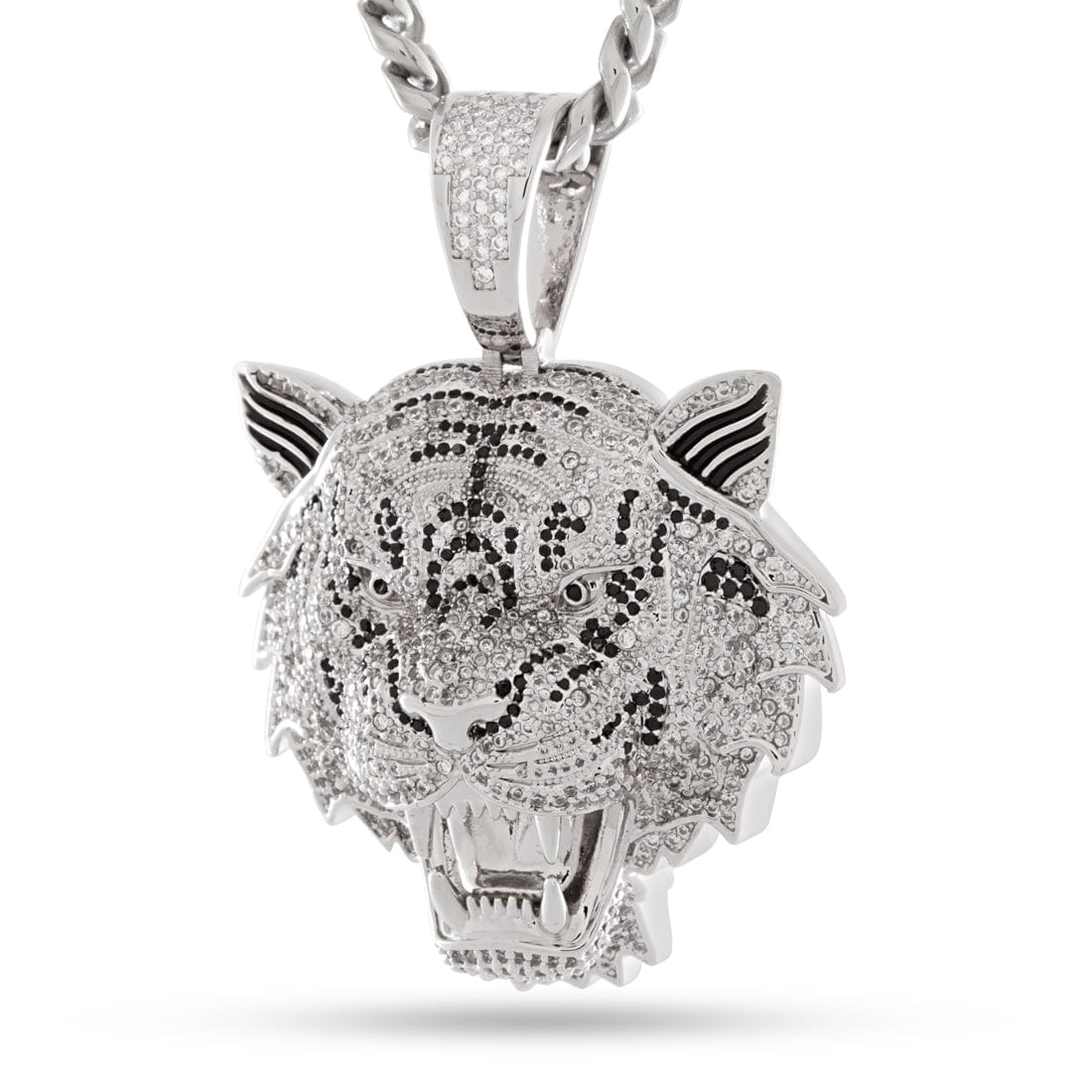 Leif Tiger Necklace  in  White Gold by Kingices