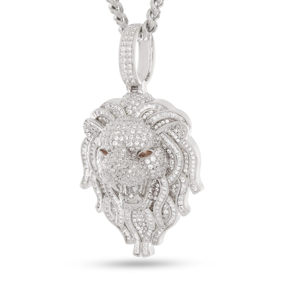 Lion Necklace  in  White Gold by Kingices