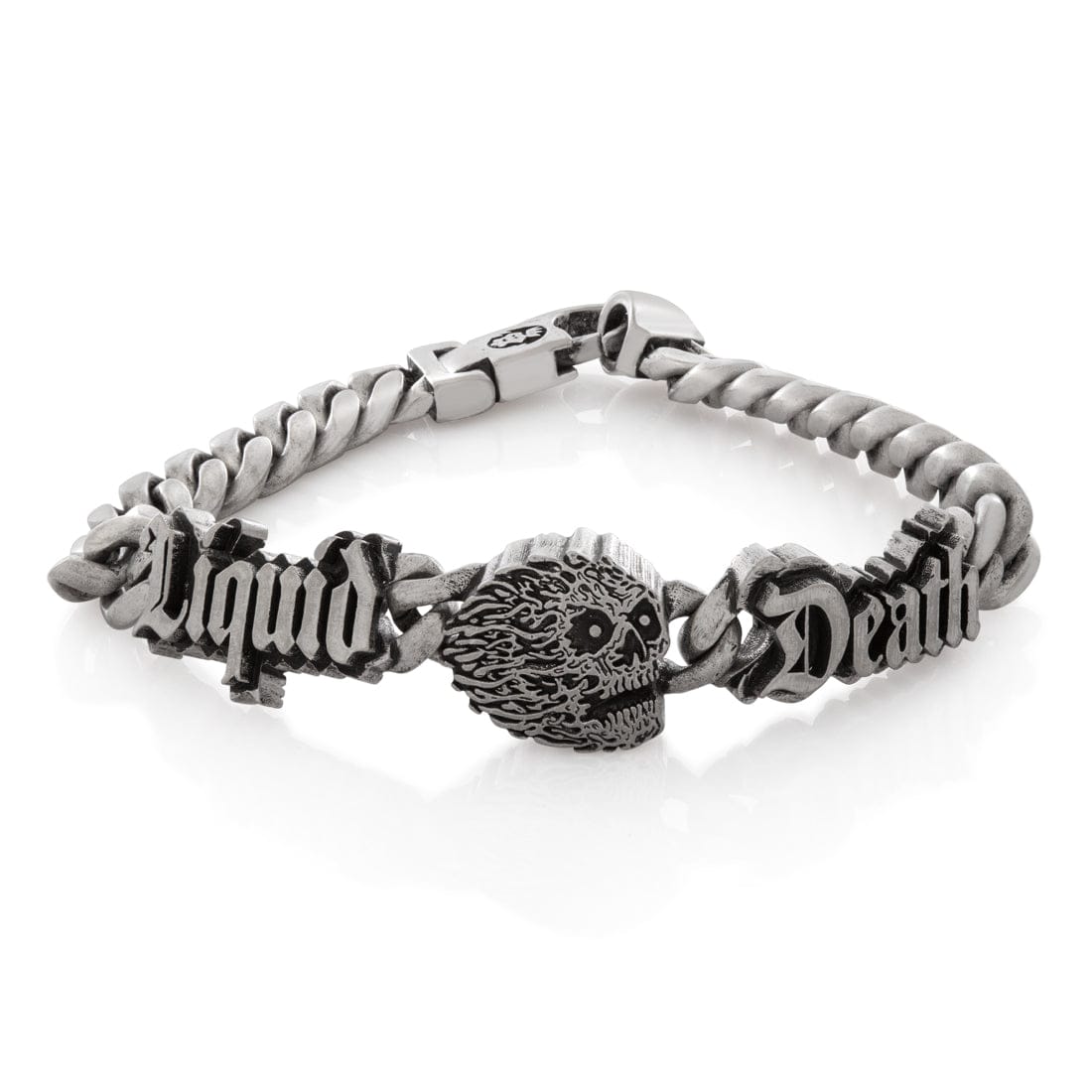 Liquid Death x Kingices - 8mm Skull Bracelet  in  White Gold / 8" by Kingices