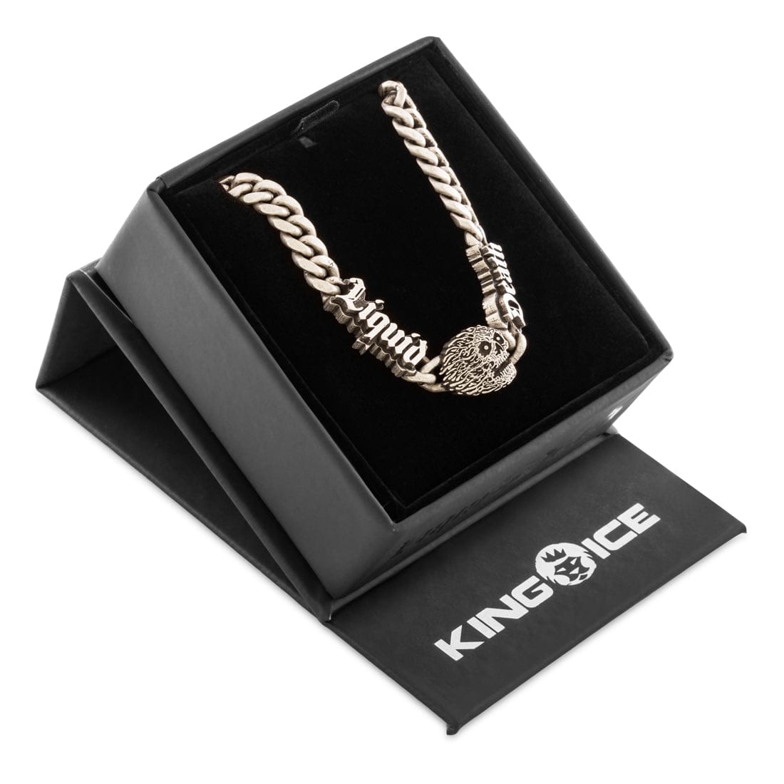 Liquid Death x Kingices - 8mm Skull Bracelet  in  White Gold / 8" by Kingices
