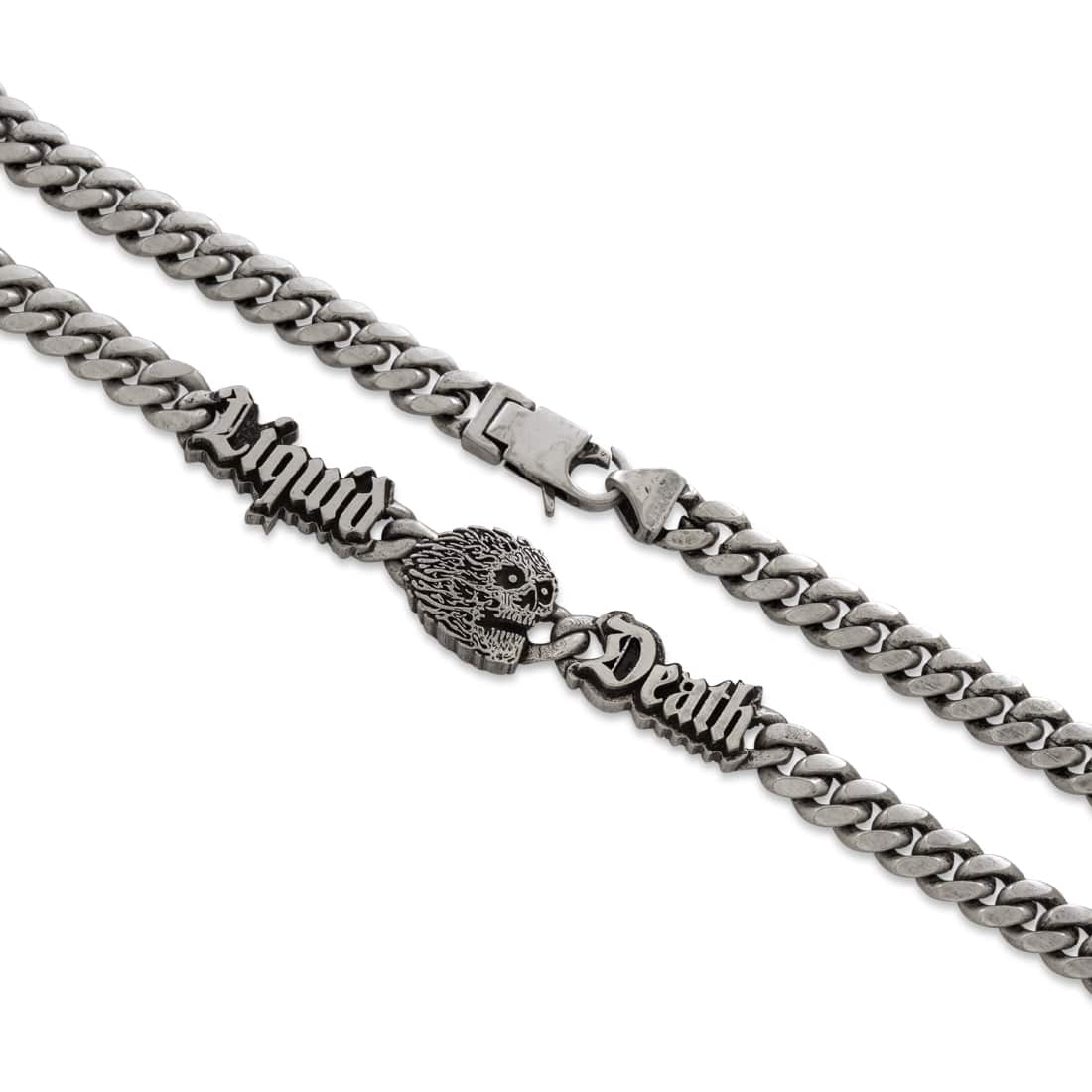 Liquid Death x Kingices - 8mm Skull Chain  in  White Gold / 20" by Kingices