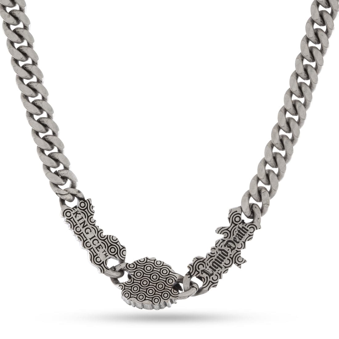 Liquid Death x Kingices - 8mm Skull Chain  in  White Gold / 20" by Kingices