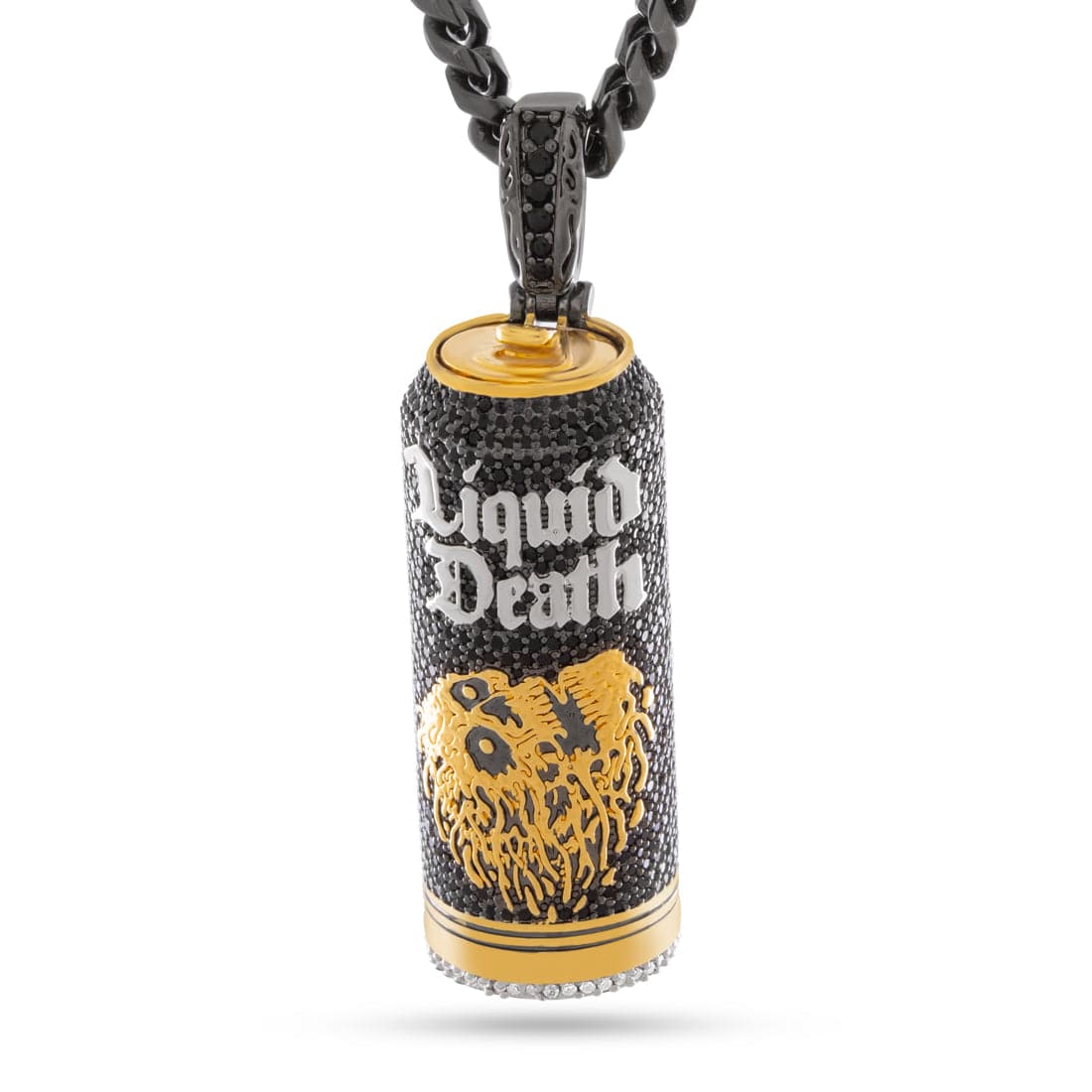 Liquid Death x Kingices - Iced Sparkling Water Can Necklace  in  Black Gold / 2.6" by Kingices