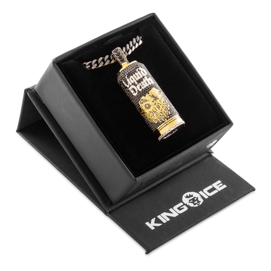 Liquid Death x Kingices - Iced Sparkling Water Can Necklace  in  Black Gold / 2.6" by Kingices