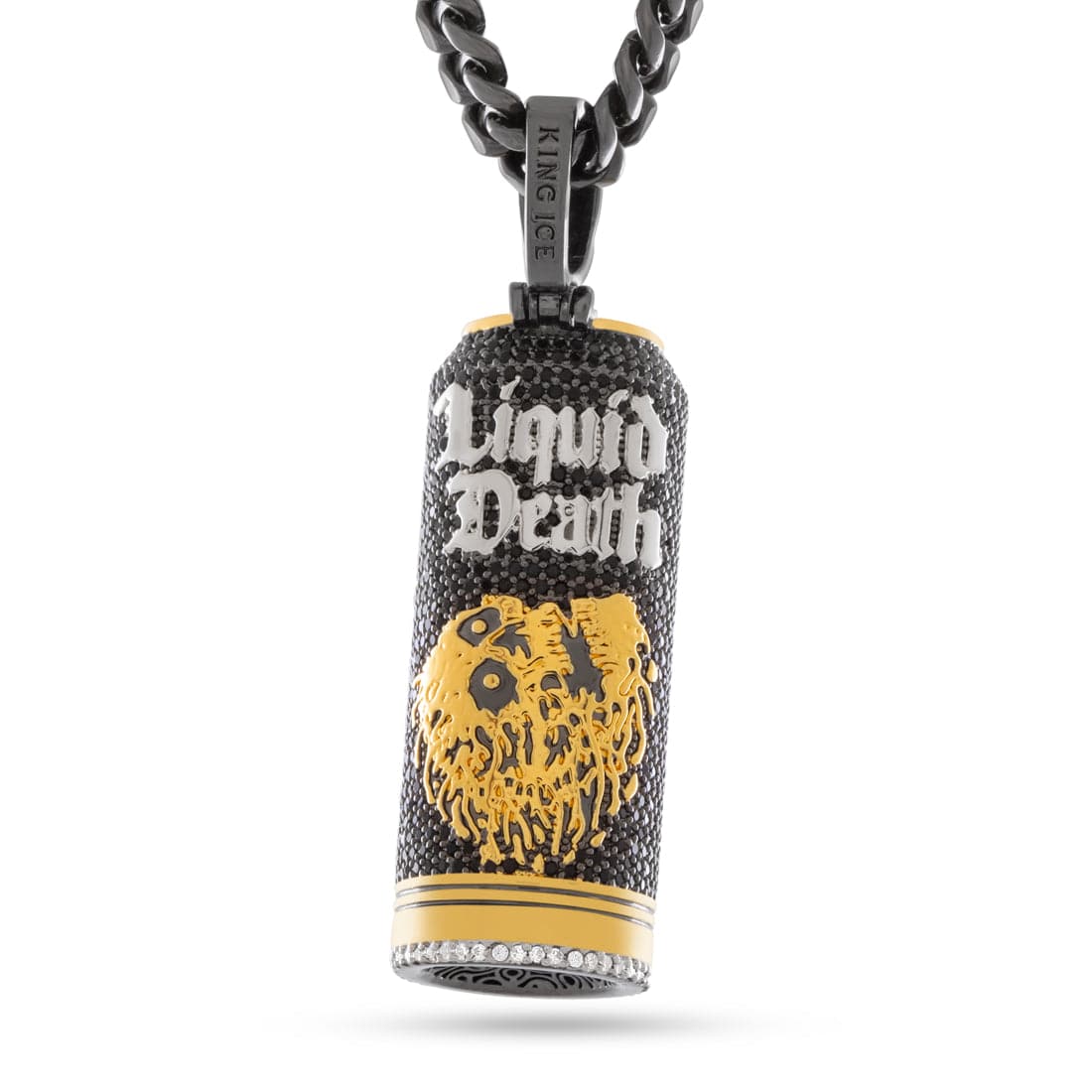 Liquid Death x Kingices - Iced Sparkling Water Can Necklace  in  Black Gold / 2.6" by Kingices
