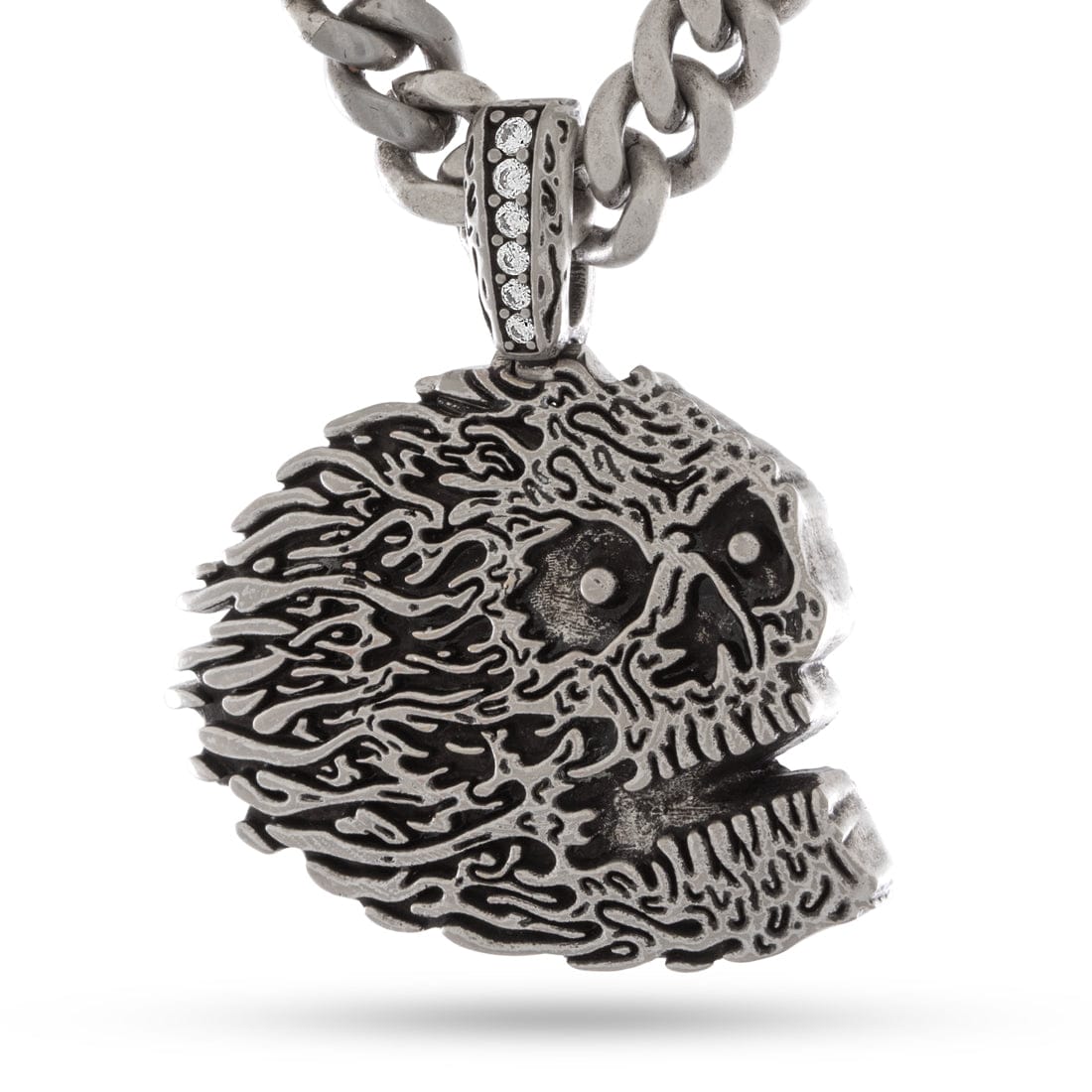 Liquid Death x Kingices - Skull Necklace  in  White Gold / 1.9" by Kingices
