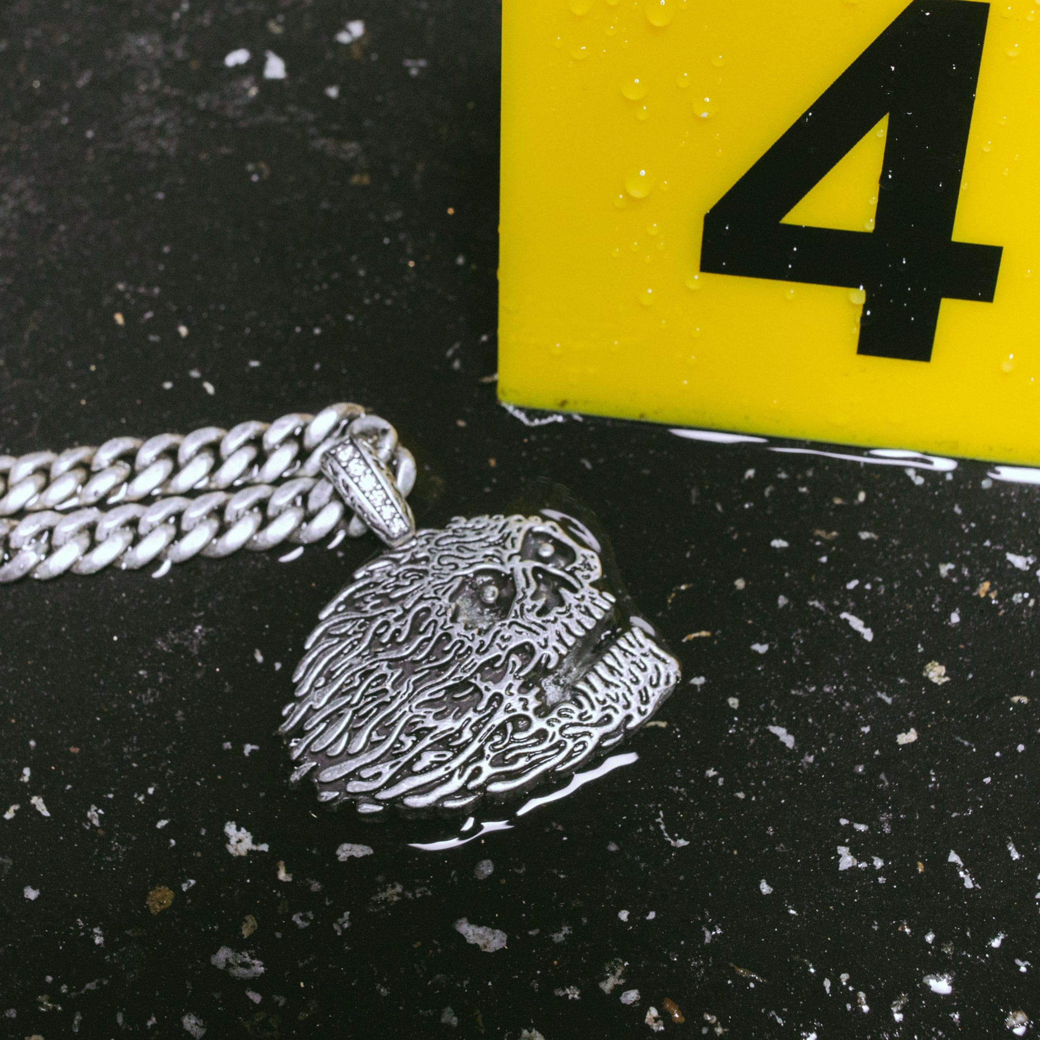 Liquid Death x Kingices - Skull Necklace  in  White Gold / 1.9" by Kingices