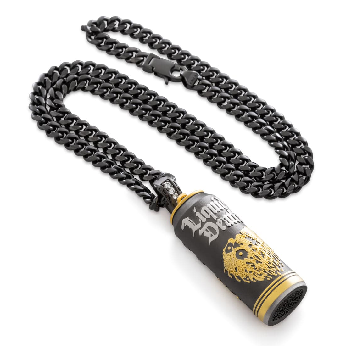 Liquid Death x Kingices - Sparkling Water Can Necklace  in  Black Gold / 1.5" by Kingices